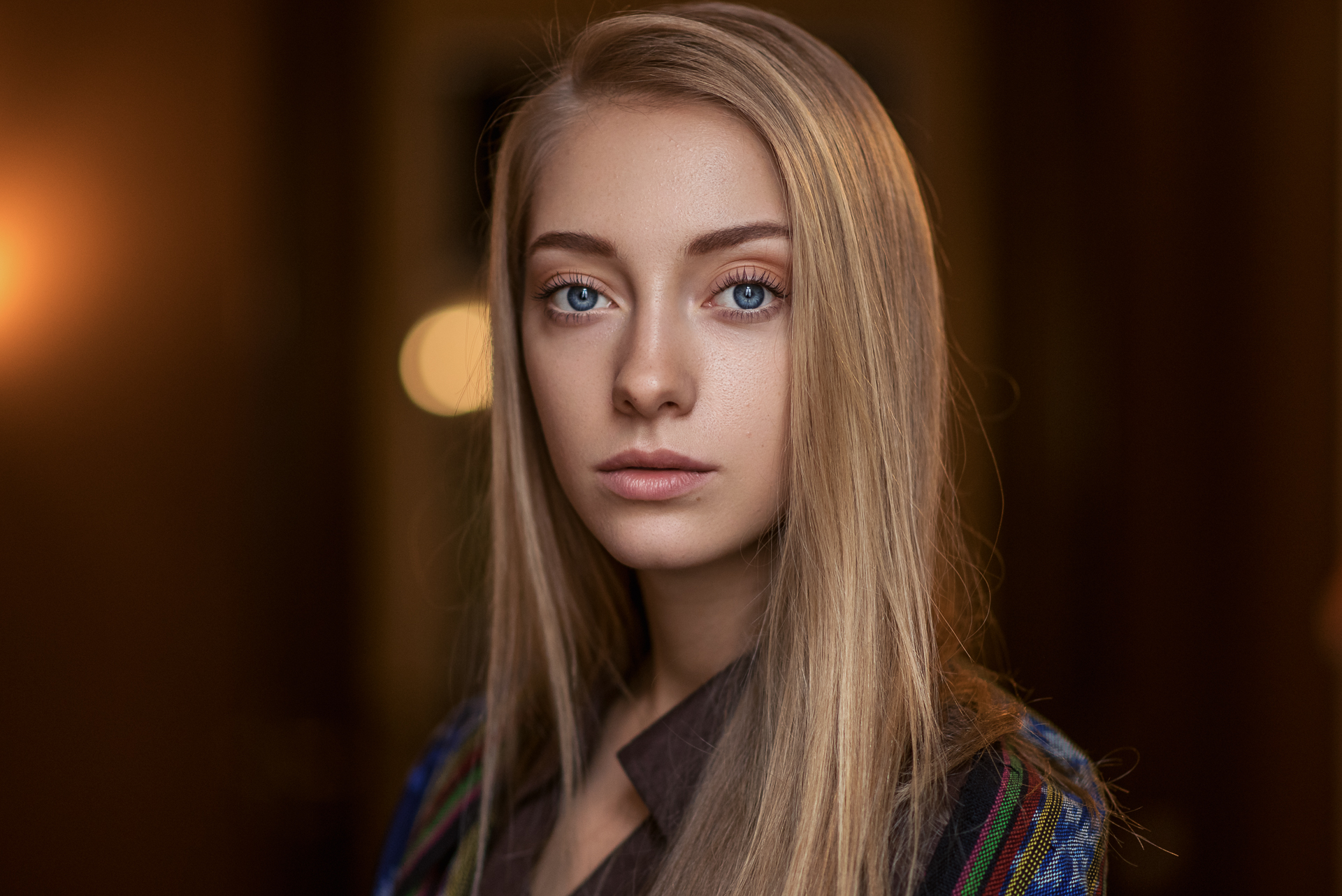 Anna Ioannova Women Model Actress Blonde Blue Eyes Long Hair Depth Of Field Russian Face Maxim Gusel 1920x1282