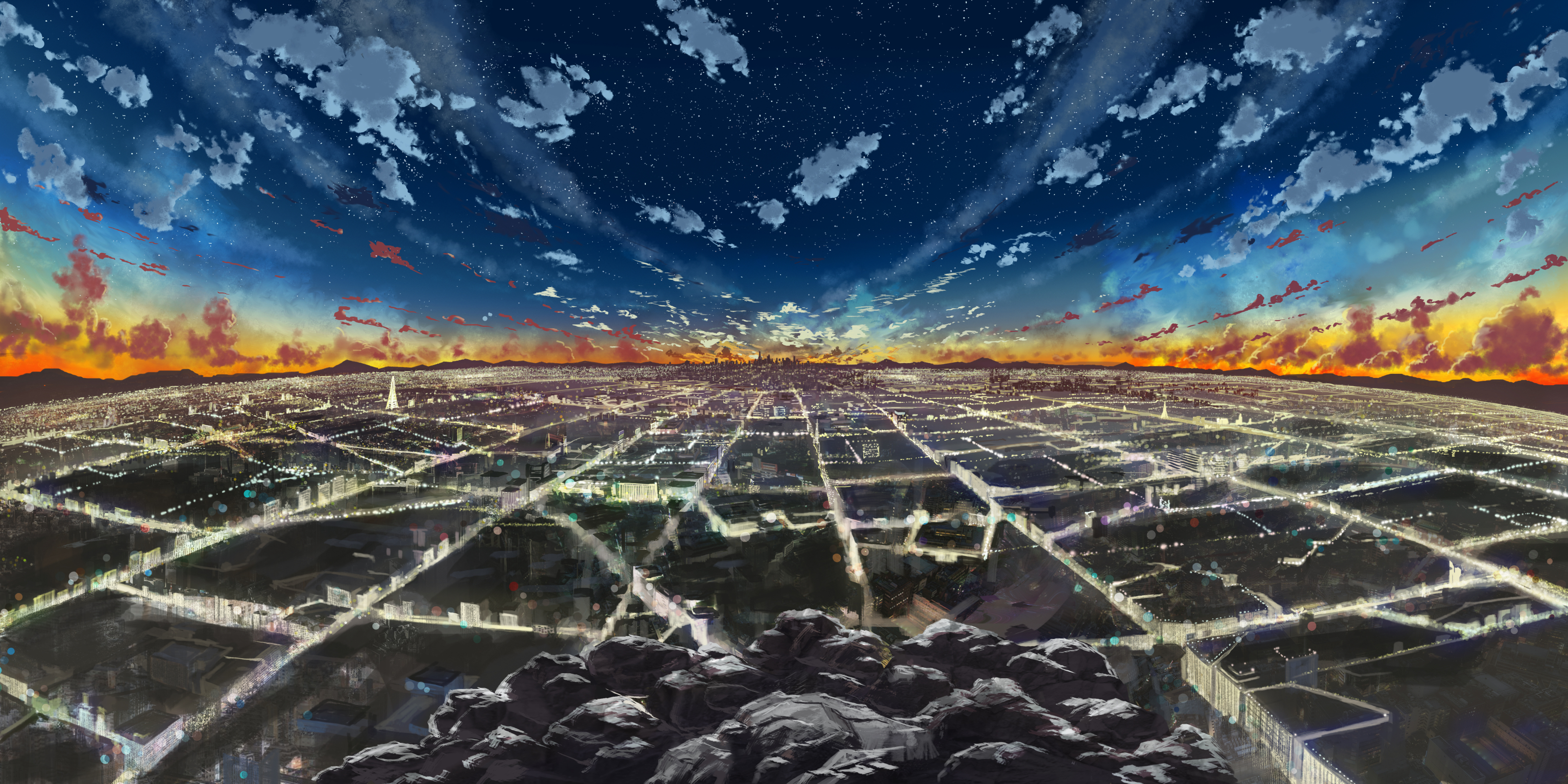 Anime Cityscape Sue 3200x1600