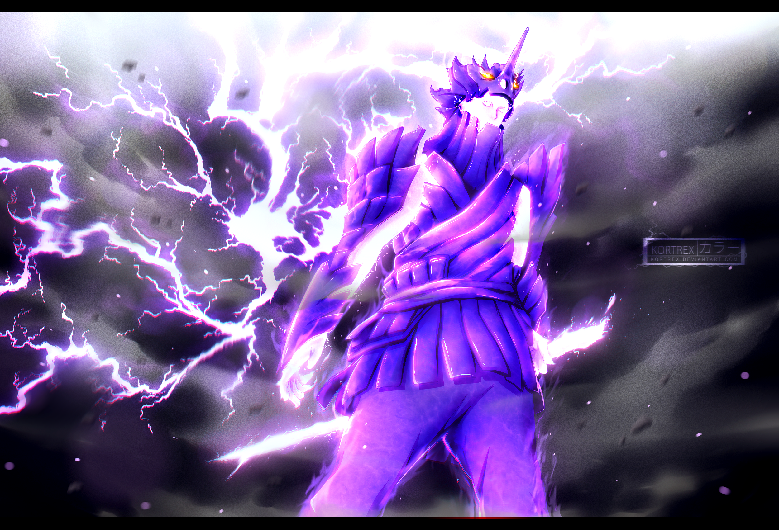 Lightning Sasuke Uchiha Susanoo Naruto 2500x1702