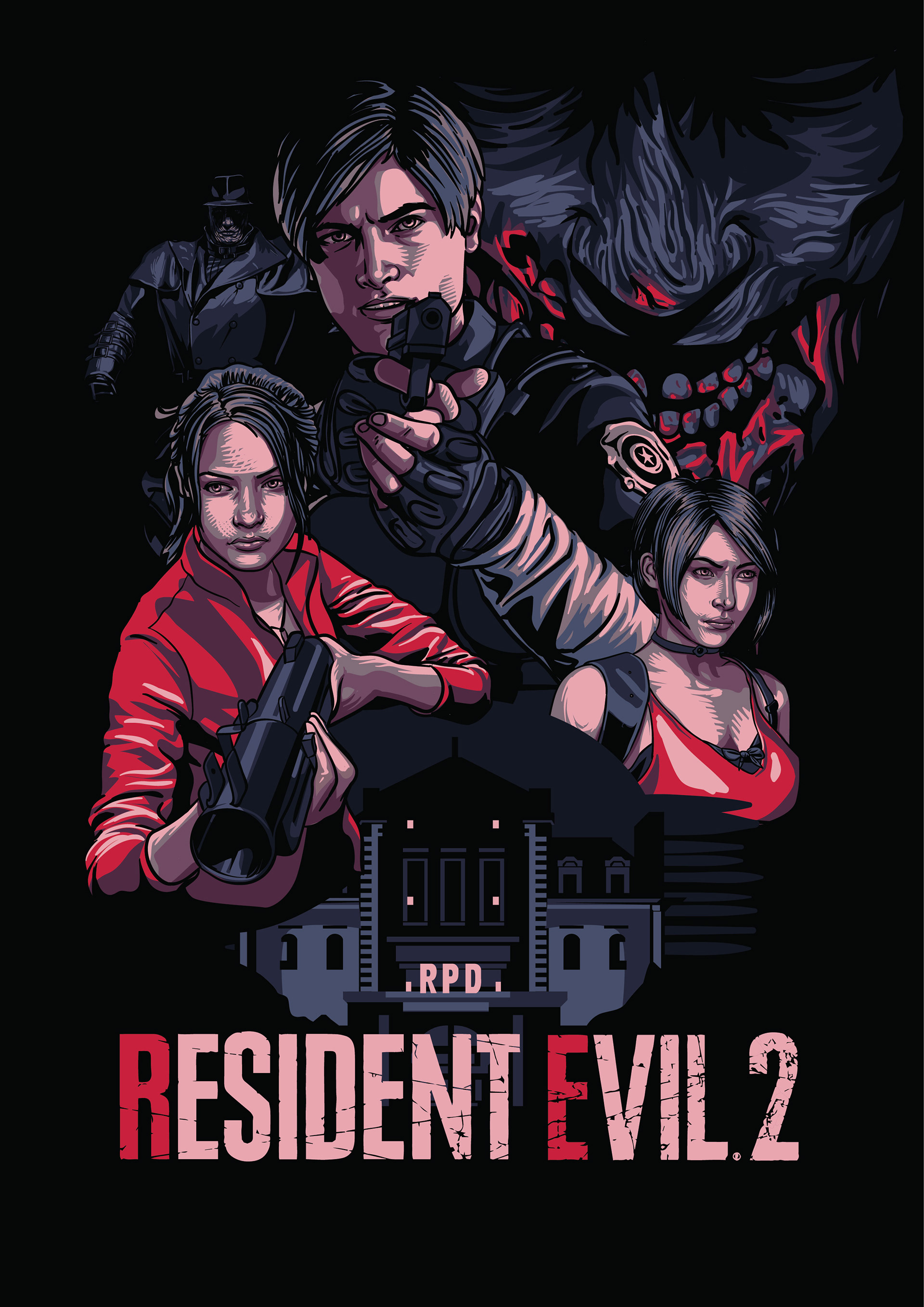 Resident Evil 2 2019 Resident Evil Claire Redfield Leon Kennedy Ada Wong Tyrant Raccoon City Police  1920x2715