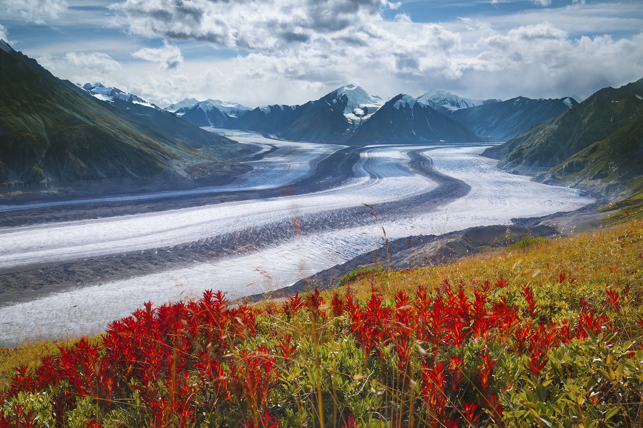 Glacier Kaskawulsh Glacier Landscape Nature 2048x1365