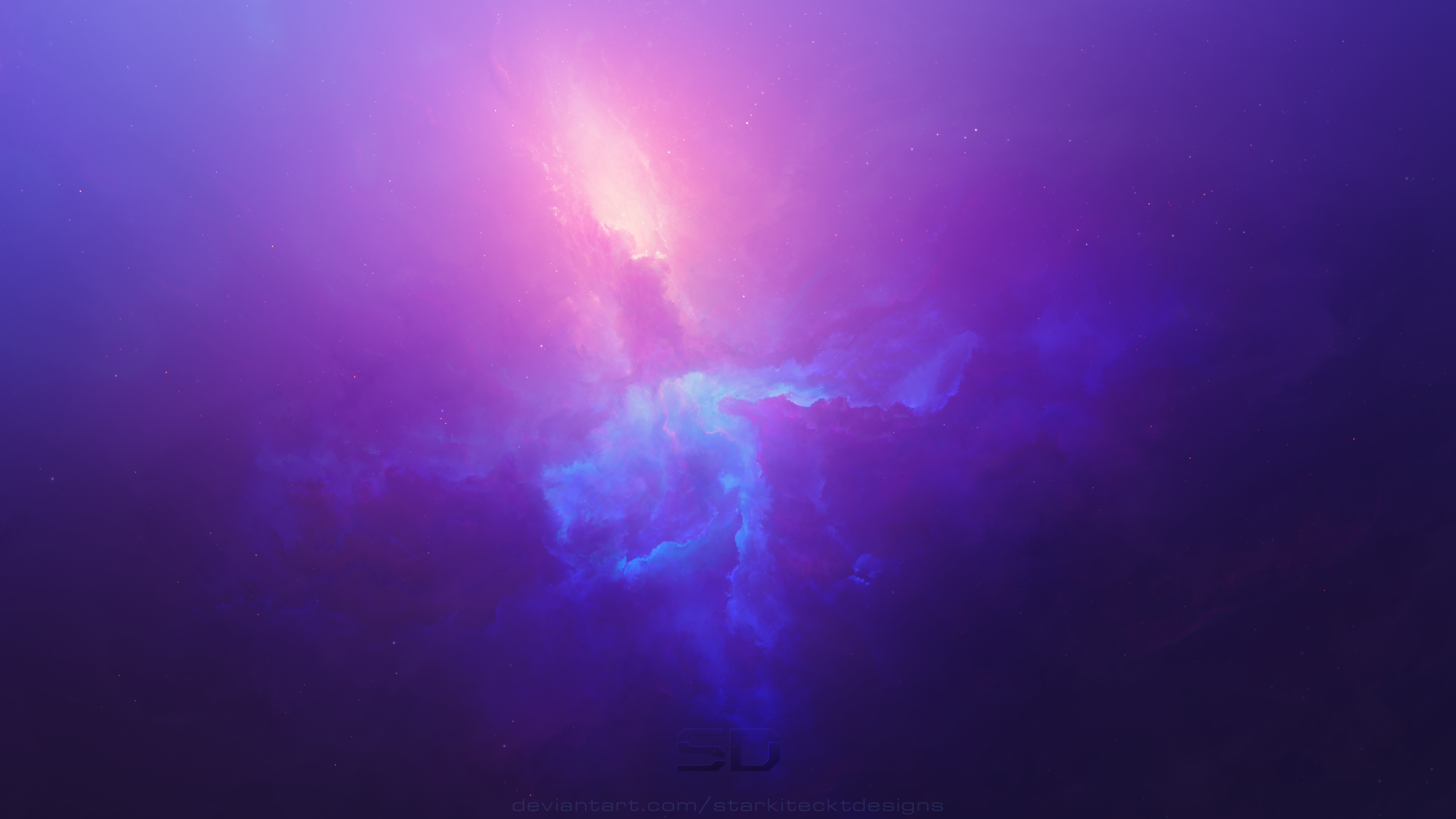 Blue Nebula Purple Space 3840x2160
