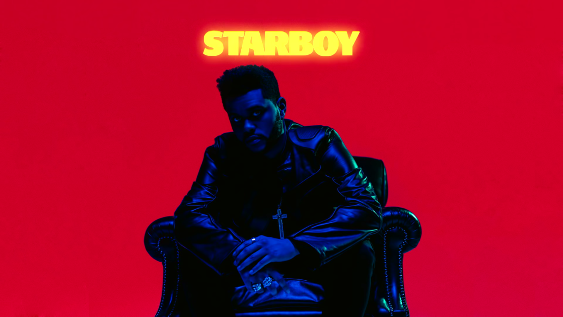 Vaporwave Synthwave The Weeknd Starboy Simple Background Cross 1920x1081