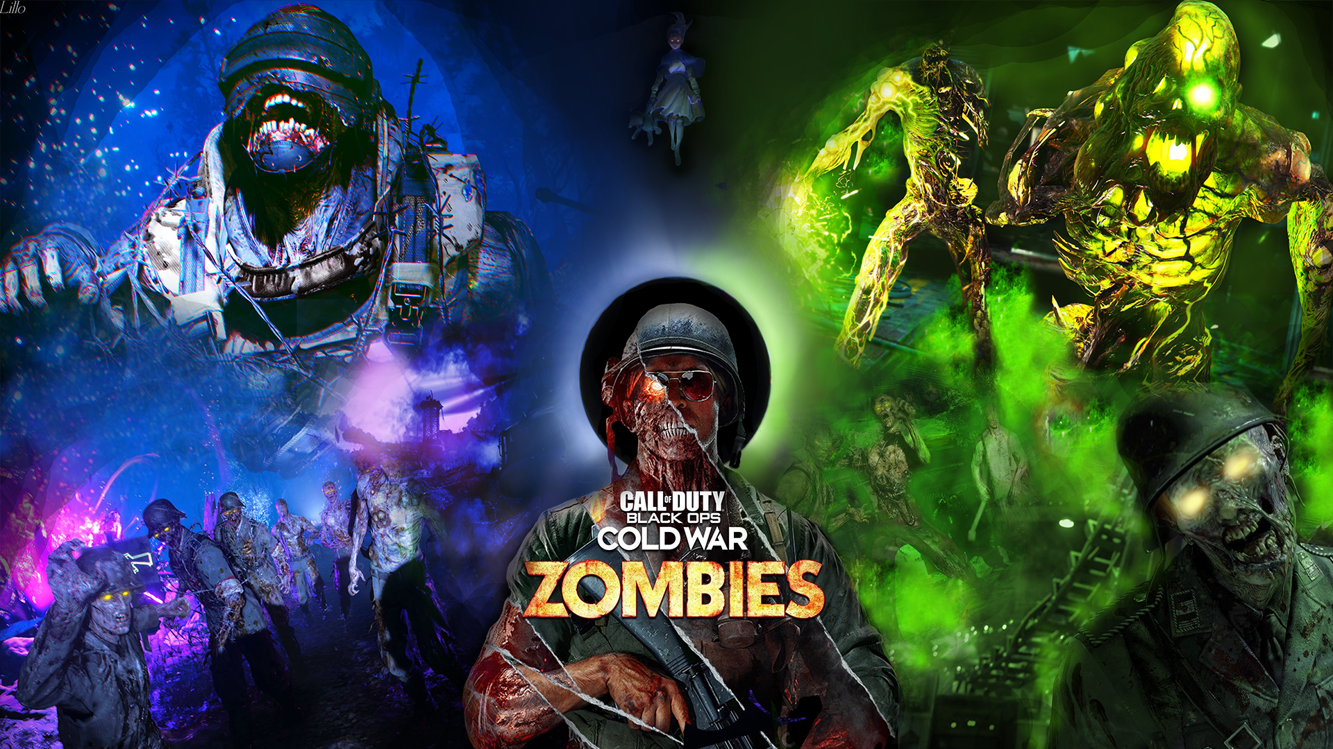 Video Games PC Gaming Collage Zombies Undead Call Of Duty Black Ops Cold War Zombies 1920x1080