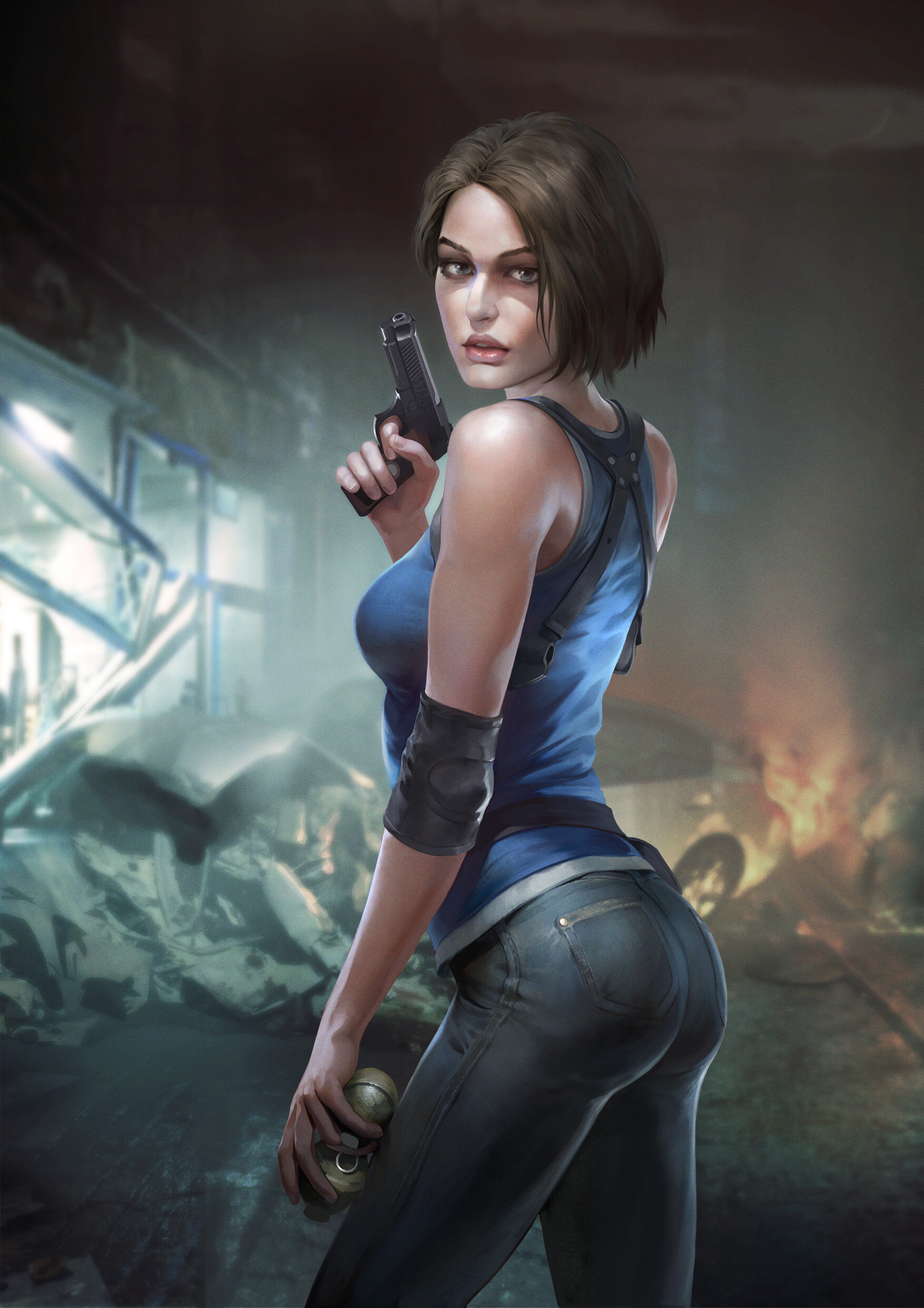 Jill Valentine Resident Evil 3 Resident Evil Fan Art Video Game Art