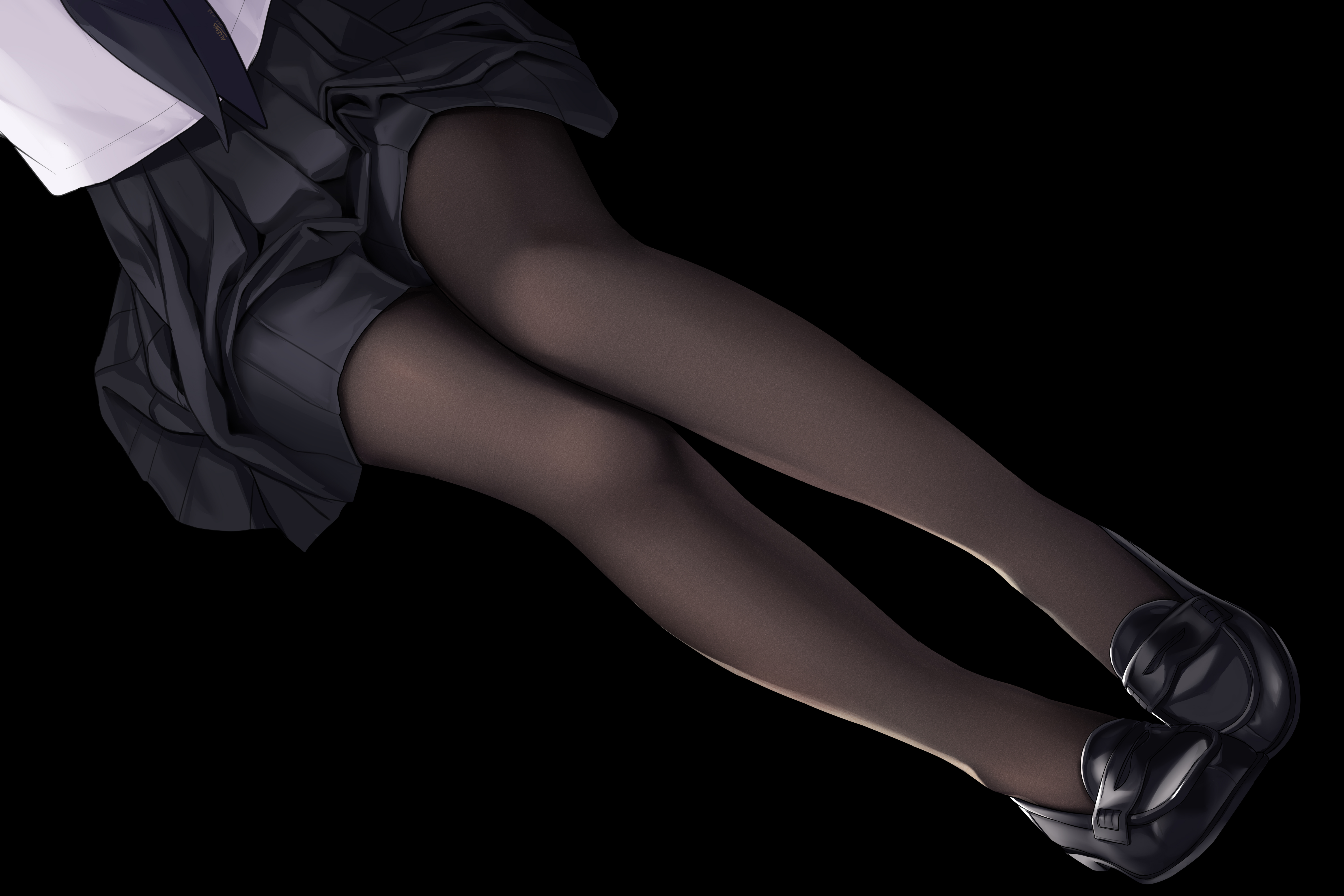 Anime Anime Girls Digital Art Artwork 2D Portrait Legs Simple Background Legs Together Black Backgro 6000x4000