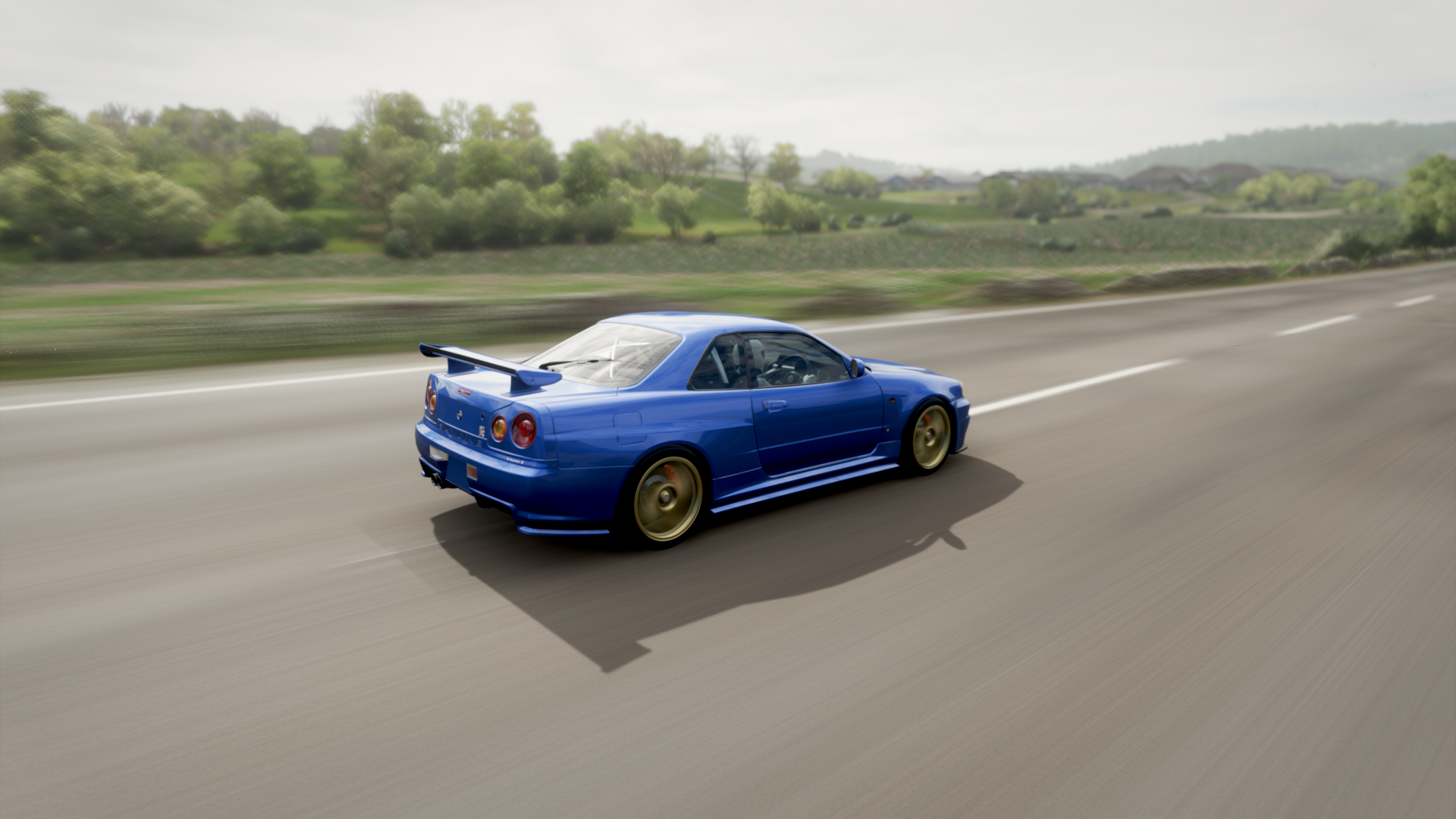 Forza Horizon 4 Skyline R34 Forza Video Games Blue Cars Vehicle Car 1920x1080