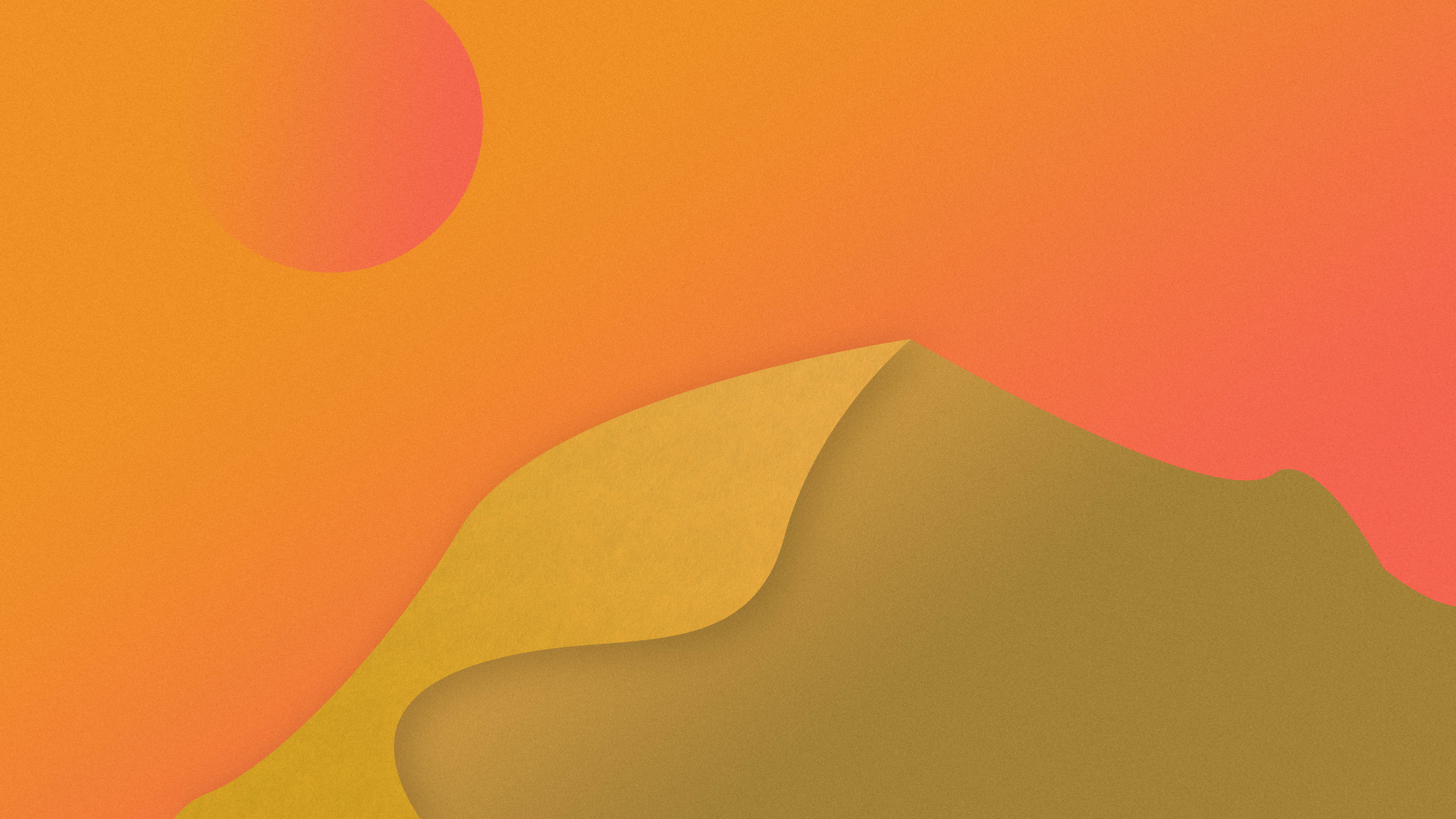 Desert Sand Sun Sky Minimalism Illustration Artwork Digital Art Orange Nature Simple Background Inte 7680x4320