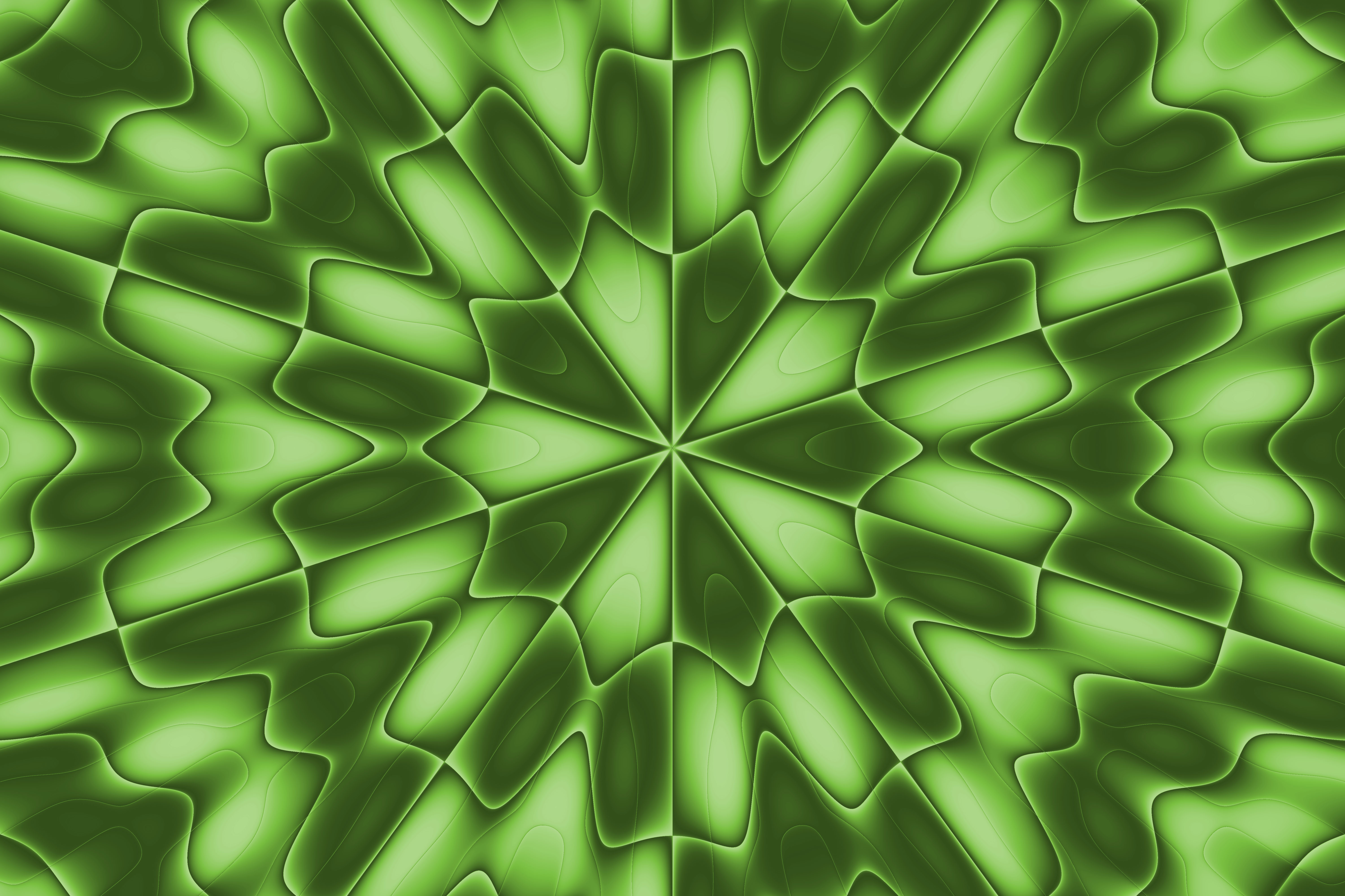 Abstract Digital Art Green Shapes 6000x4000