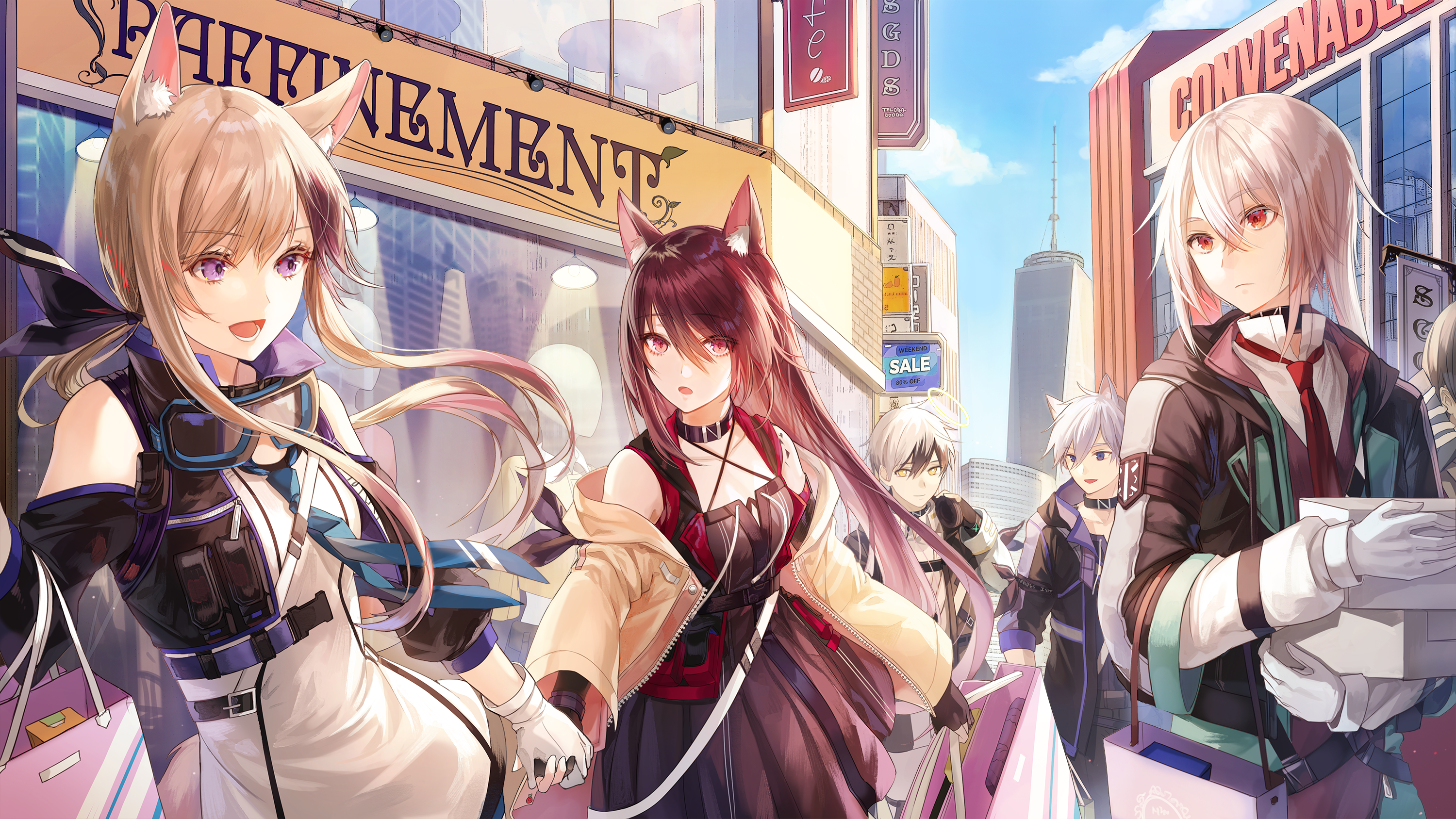 EB Anime Anime Girls Arknights Ansel Arknights Cardigan Arknights Melantha Arknights Kim Eb Animal E 3000x1688