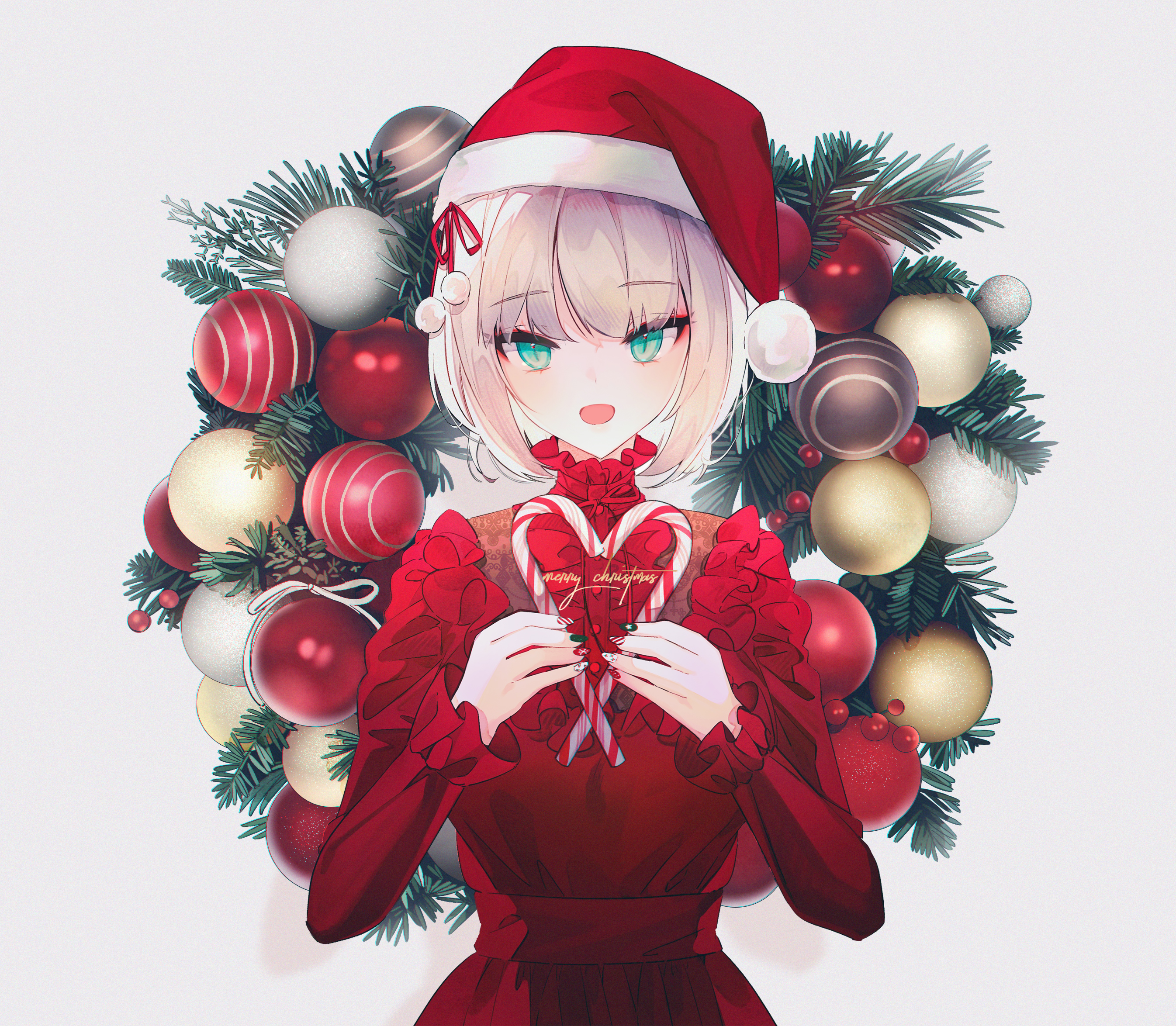 Anime Anime Girls Digital Art Artwork 2D Portrait Snow Is Christmas  Christmas Ornaments Santa Hats D Wallpaper  Resolution2692x2349   ID1166566  wallhacom