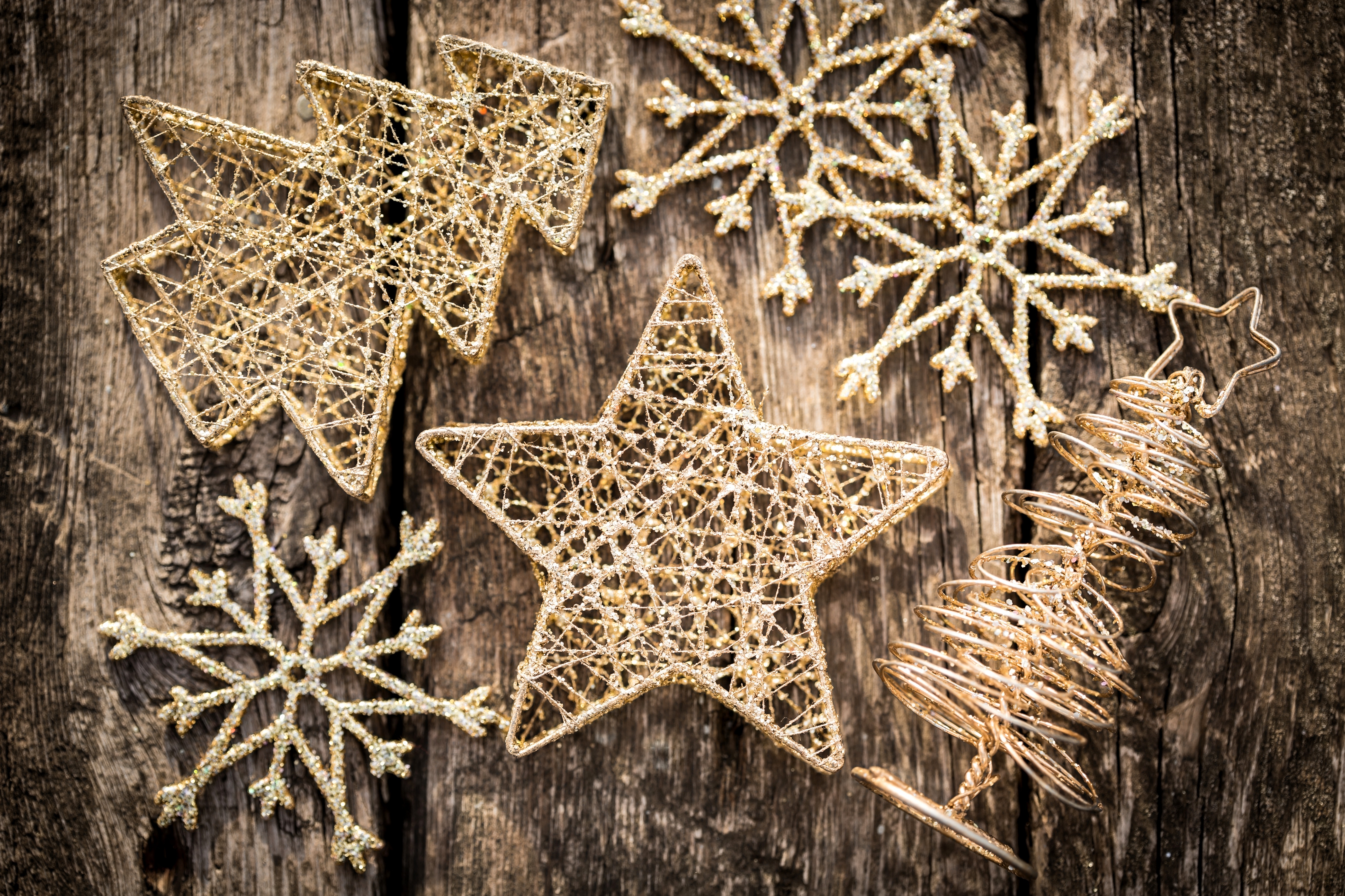 Christmas Decoration Snowflake Star Wood 5530x3686