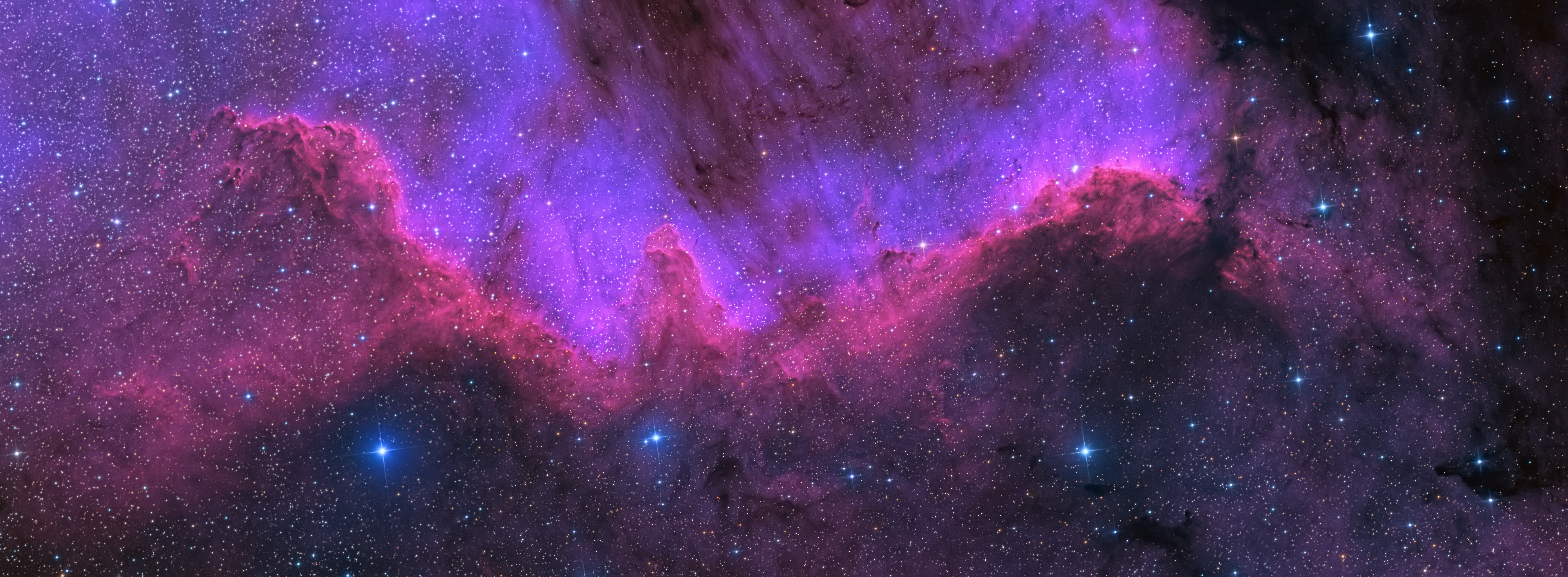 Purple Sky Sky Space Nebula Galaxy Milky Way Stars Universe 8087x2976