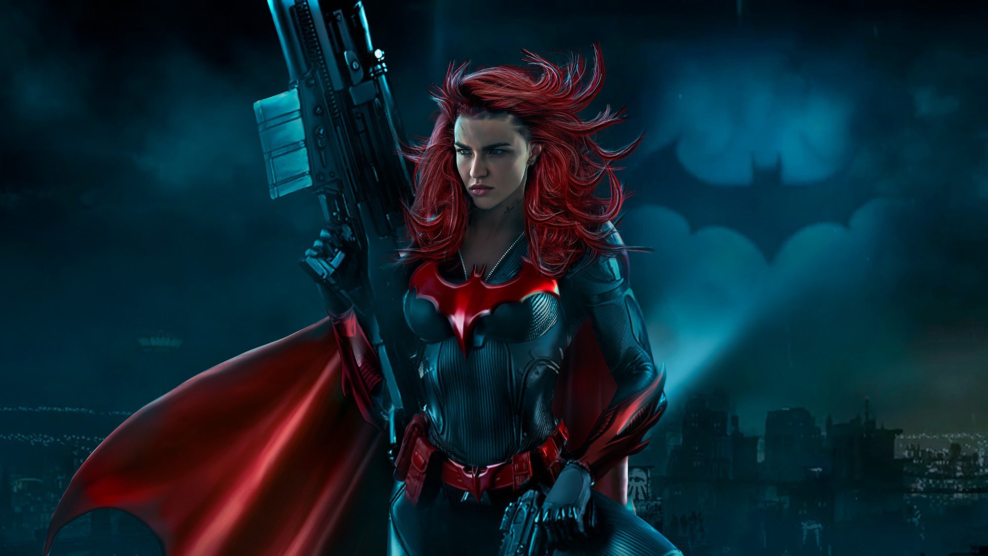 Batwoman Dc Comics Kathy Kane Red Hair Ruby Rose Weapon 2000x1125