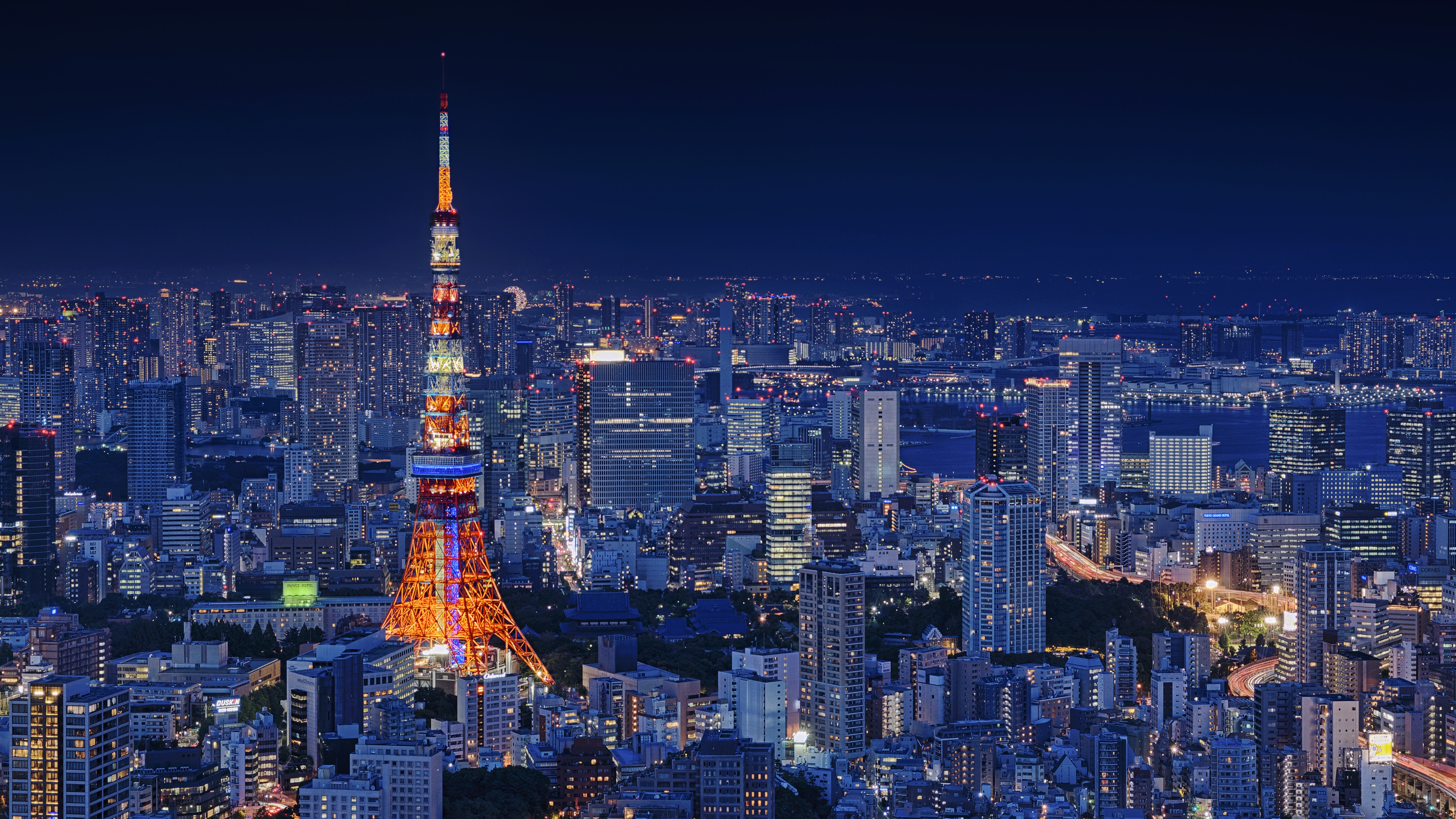 City Tokyo Tokyo Tower Cityscape Nightscape 4096x2304