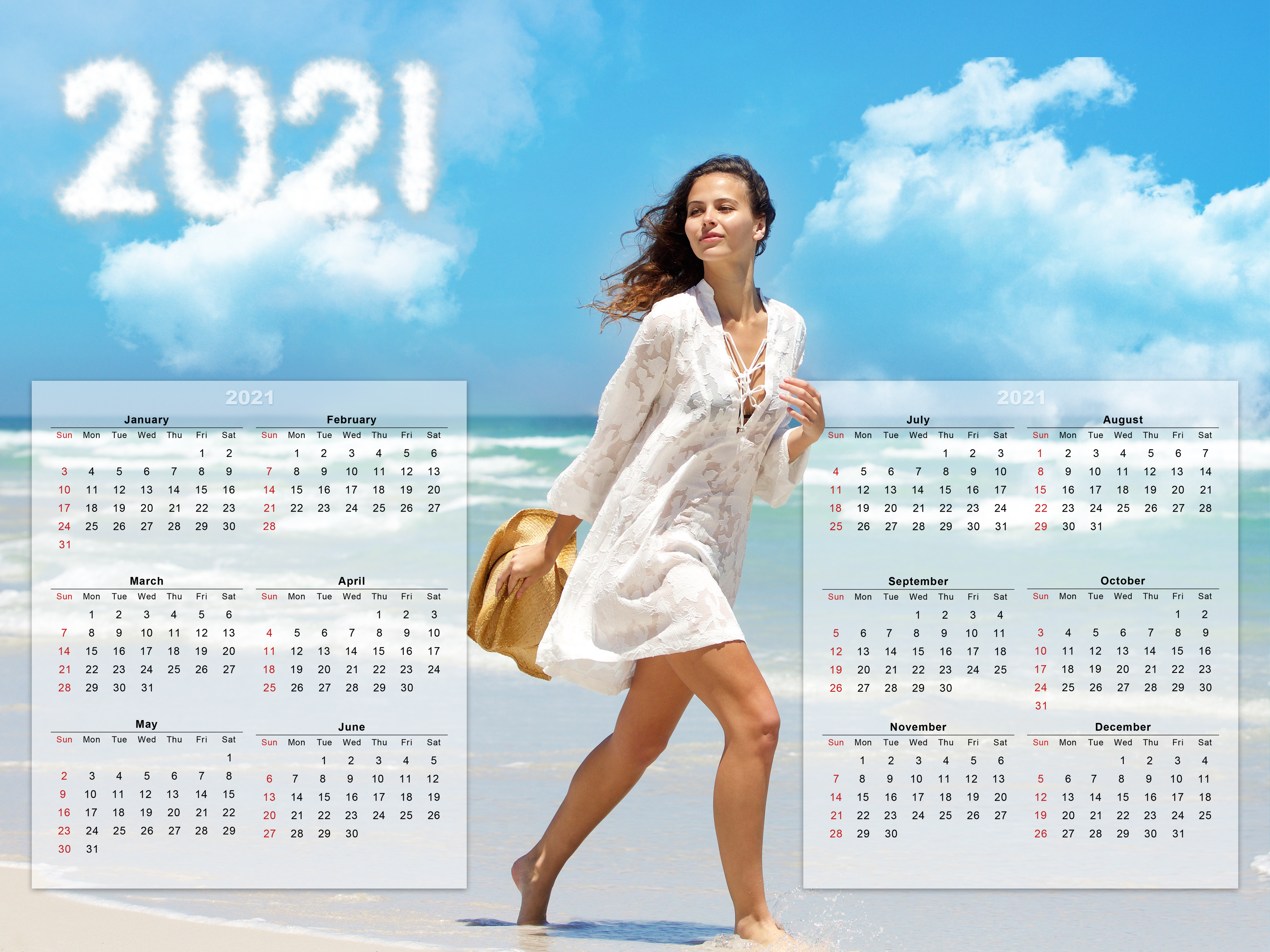 Beach Calendar Women 4000x3000