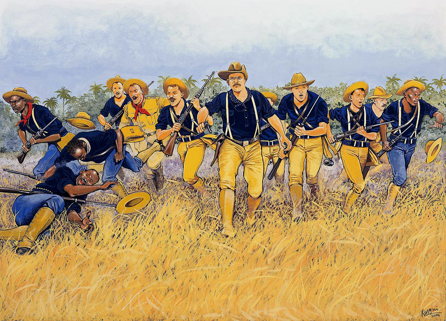 Spanish American War Teddy Roosevelt War Men Soldier Artwork 1500x1081
