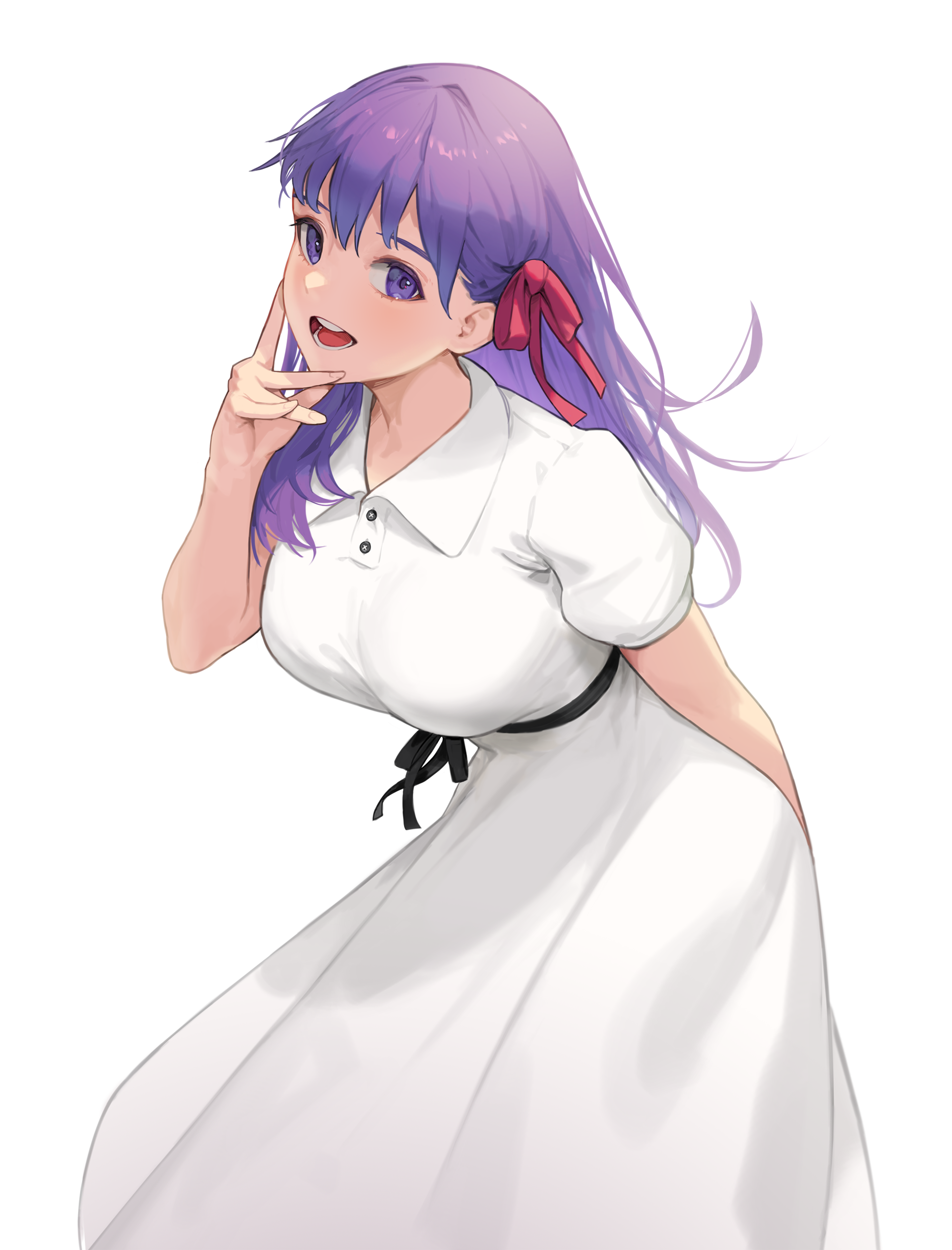Fate Stay Night Fate Series Fate Stay Night Heavens Feel White Dress Open Mouth Blushing Looking At  1999x2625