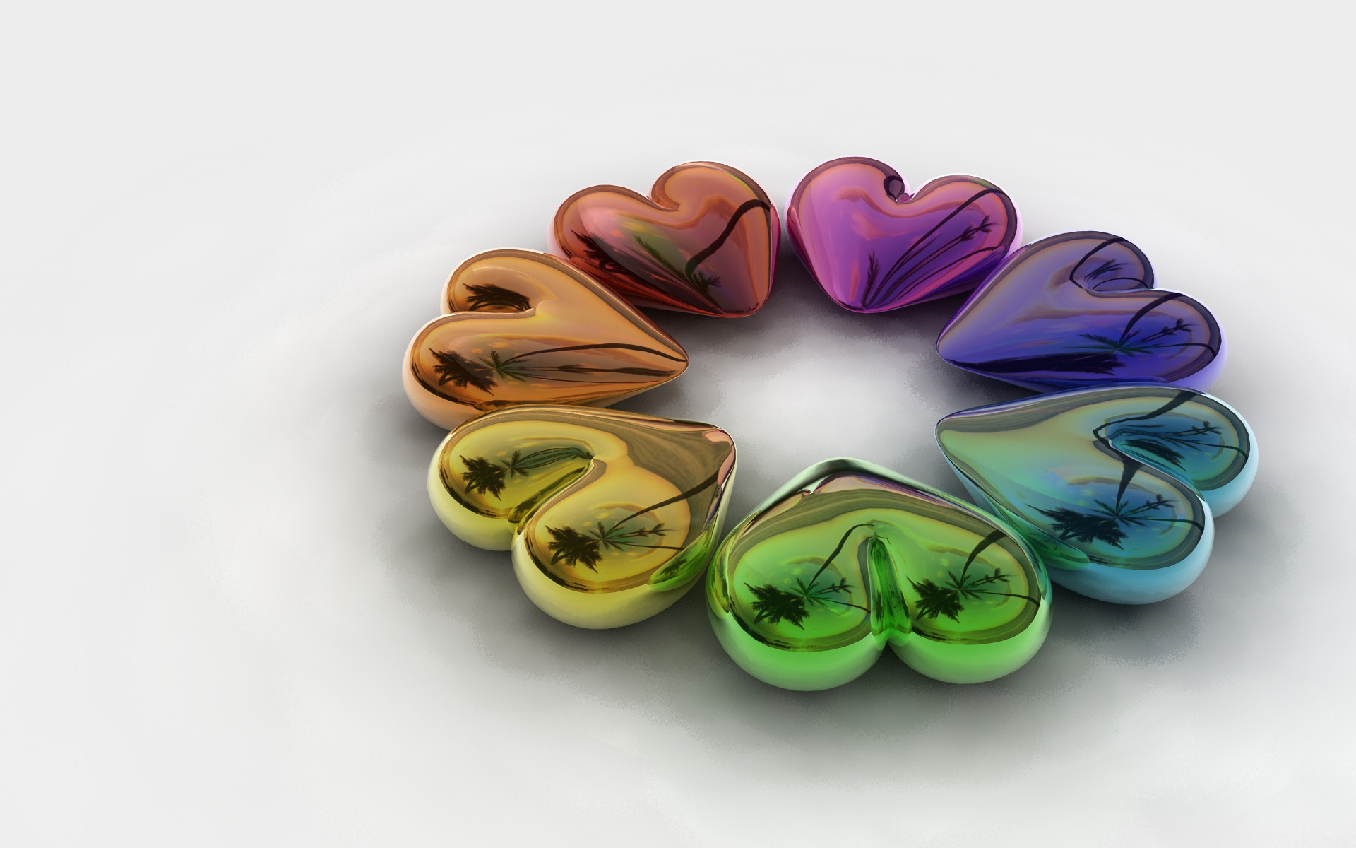 Artistic Colorful Heart Reflection 1920x1200