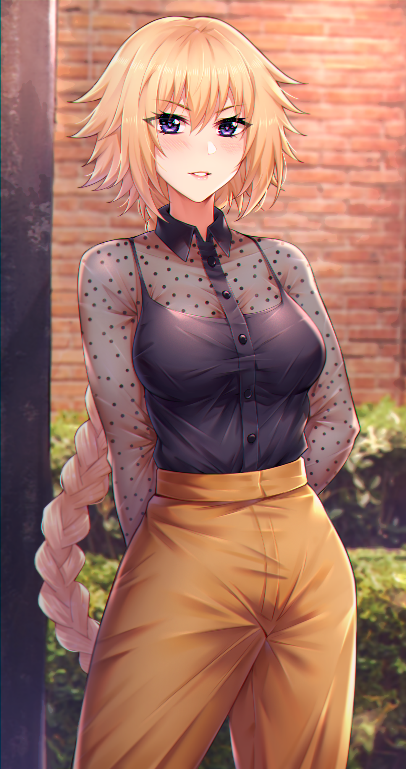 Fate Apocrypha FGO Fate Series Women Outdoors Alternate Costume Arms Behind Back Bare Shoulders Long 1373x2600