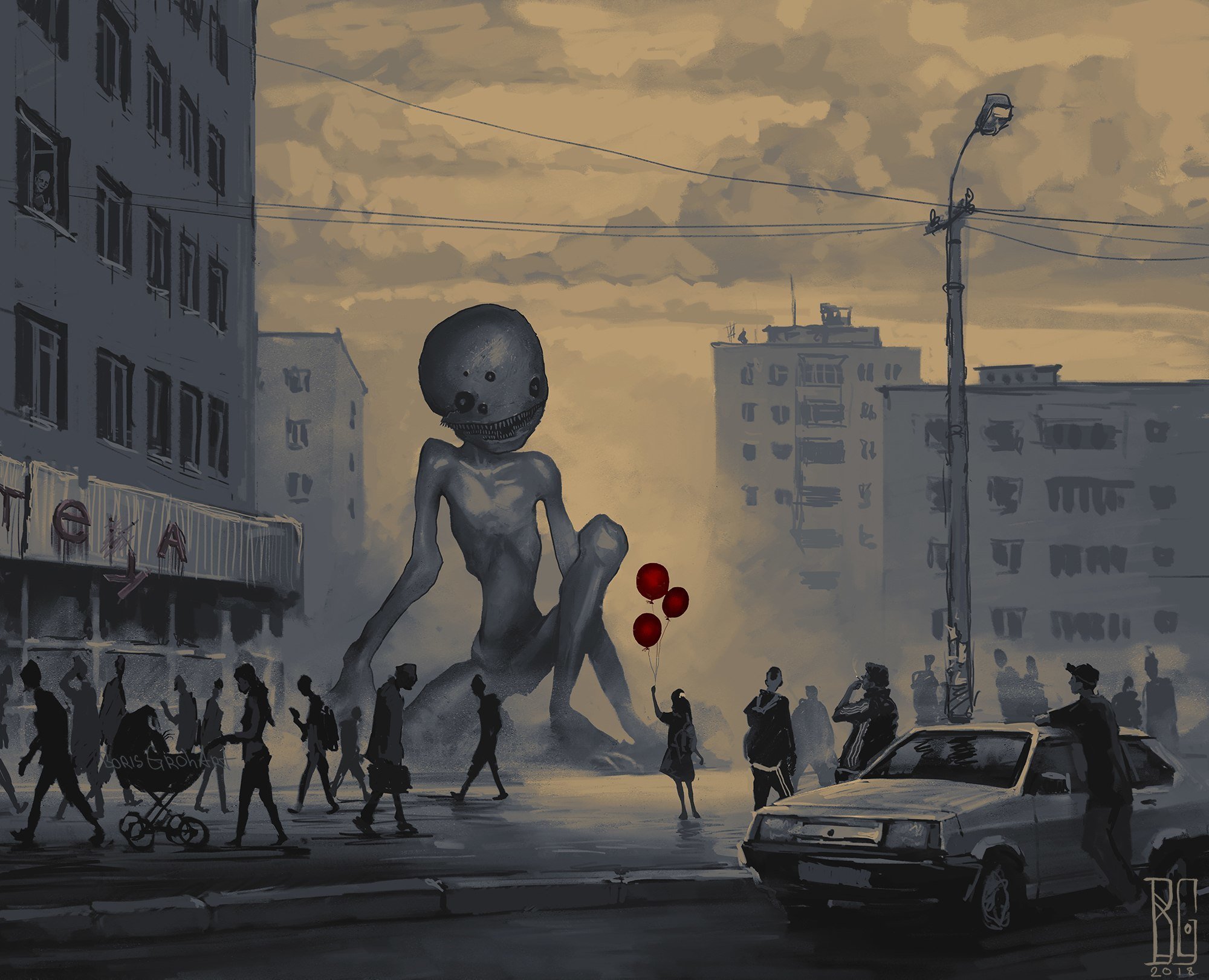 Creepy Creature Giant City Balloon Boris Groh 2000x1622