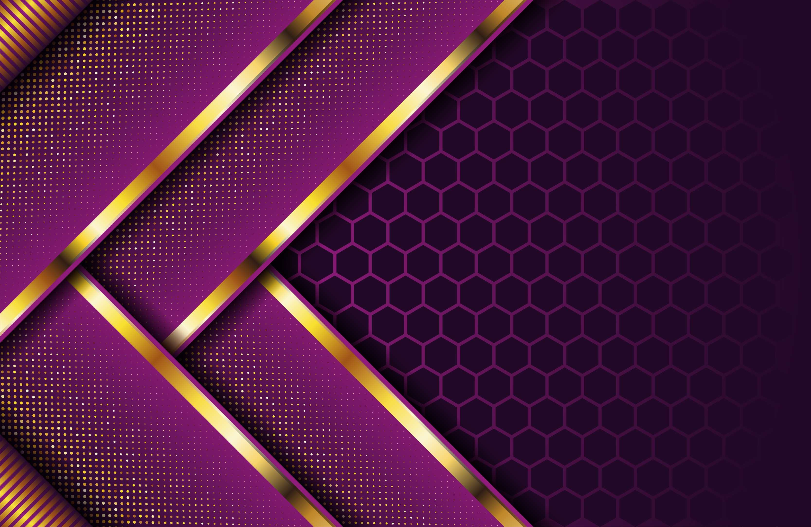 Artistic Hexagon Pattern Purple 3334x2167