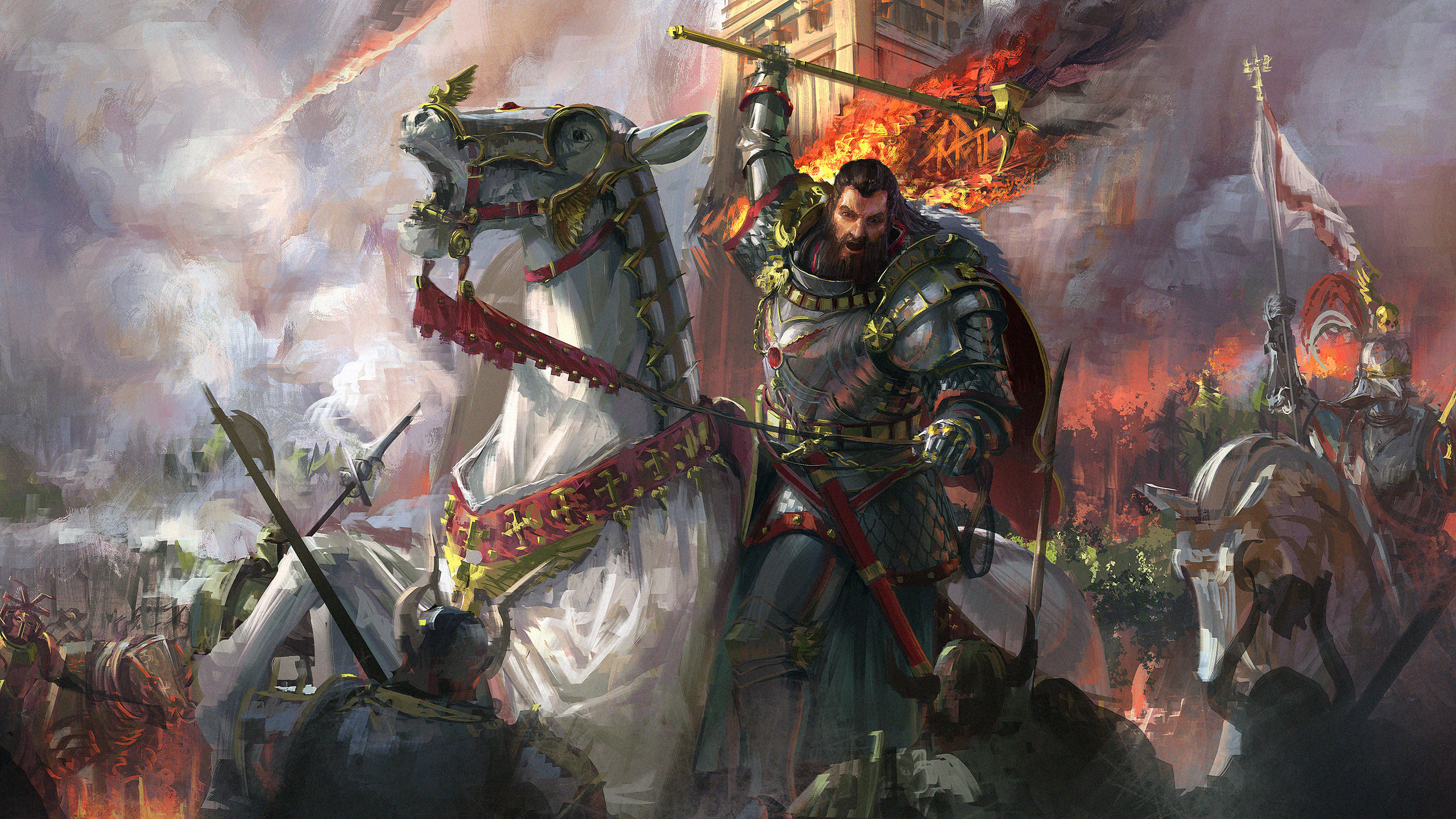 Armor Battle Horse Knight Warrior 2560x1440