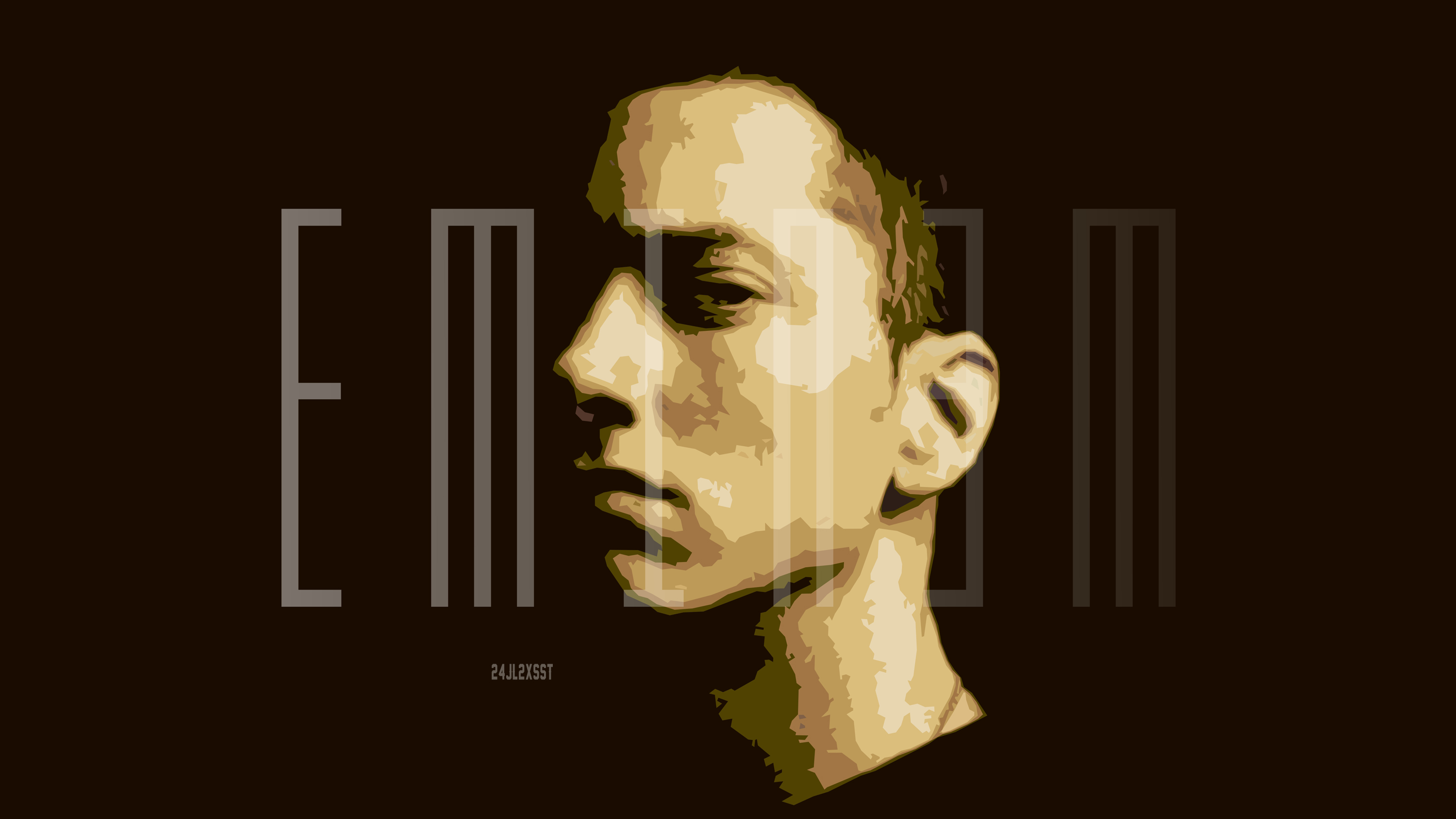 Artistic Digital Art Eminem Face Portrait Rapper Singer 3000x1688