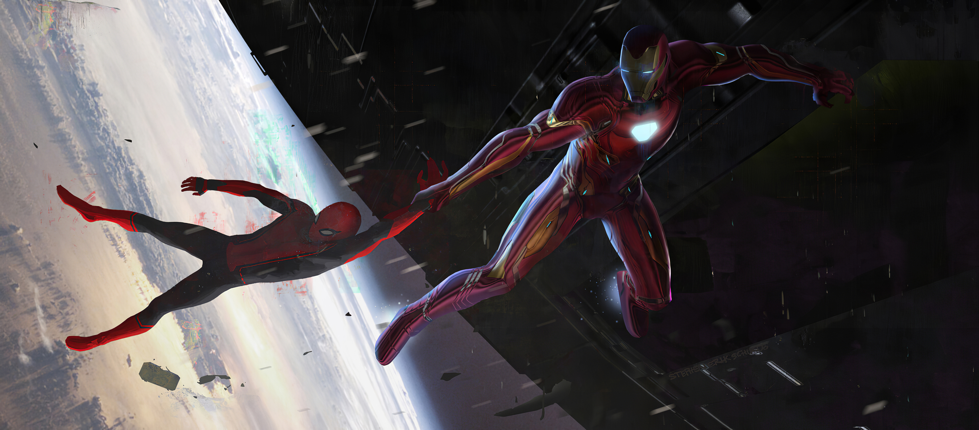 Avengers Iron Man Marvel Comics Spider Man 3840x1688
