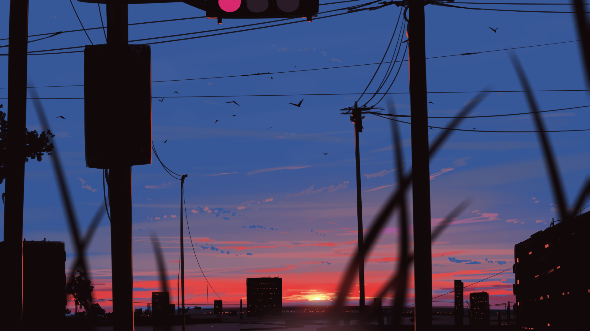 Cityscape Sunset Sky Arttssam 1920x1080
