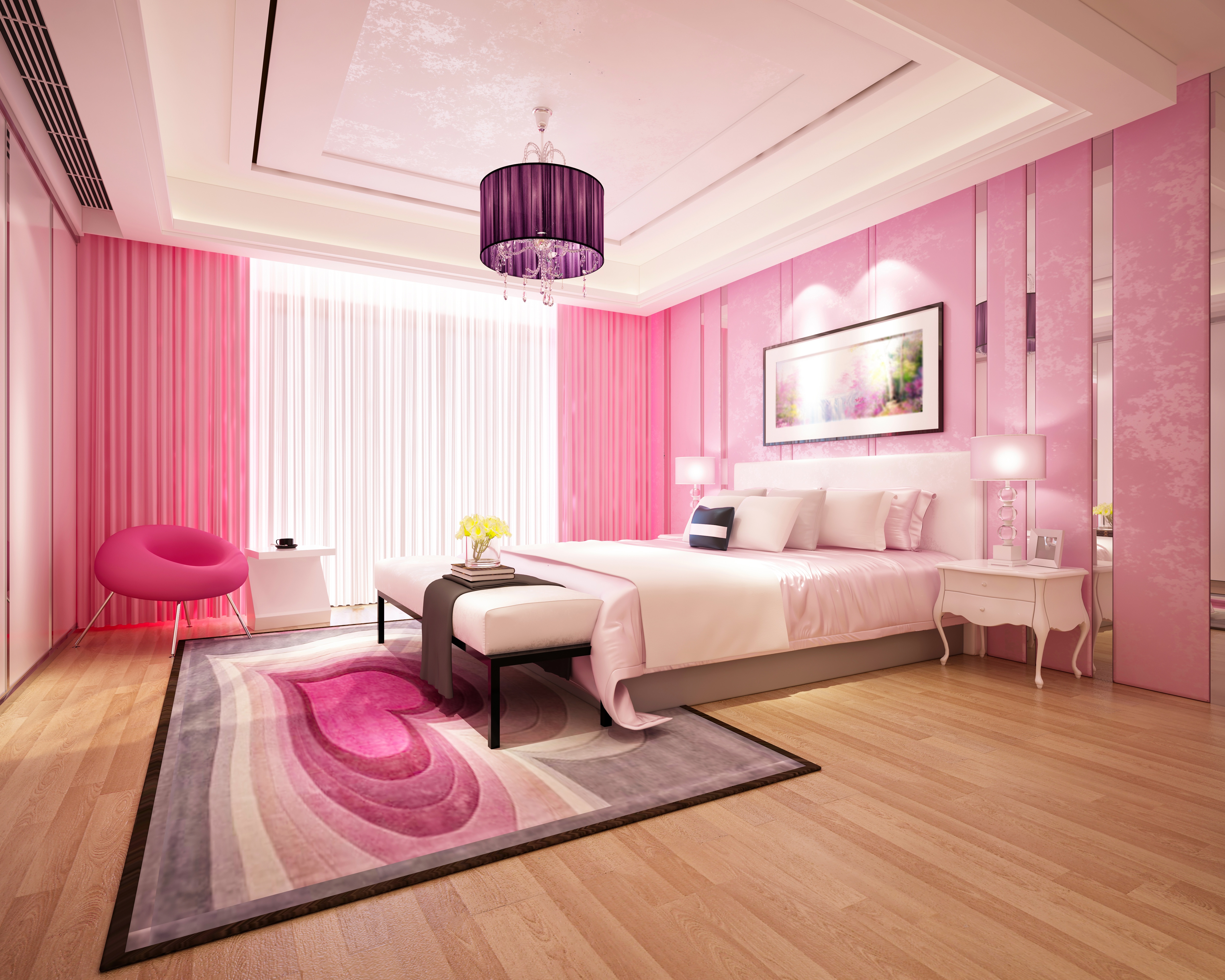 Bed Bedroom Chandelier Furniture Room 5000x4000