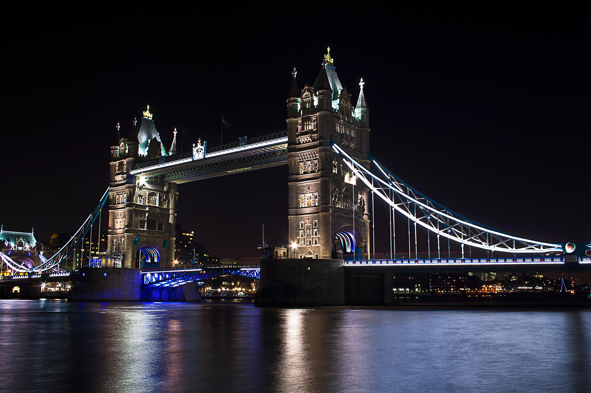 Bridge London Night Tower Bridge 2048x1365