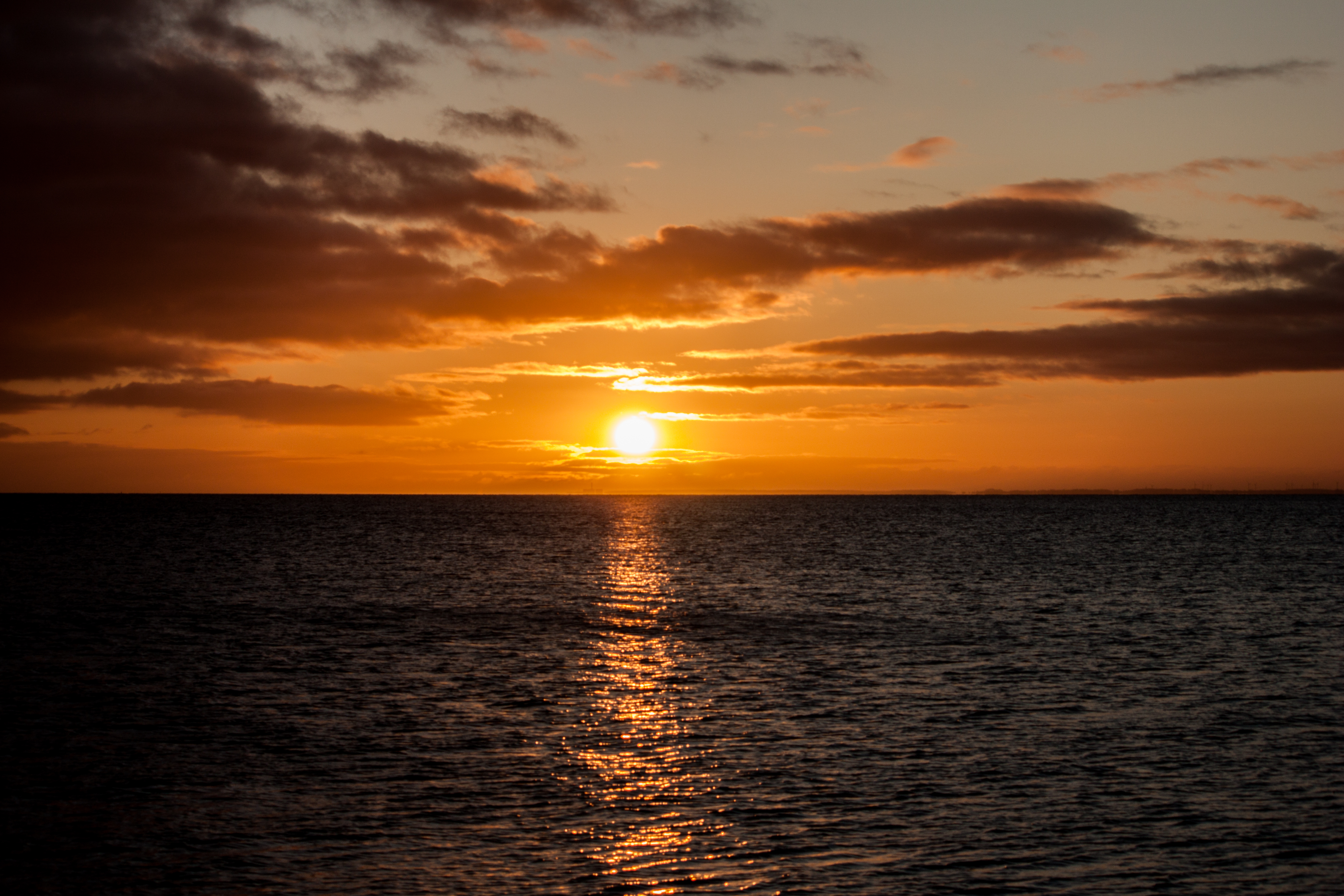 Sunset Baltic Sea Germany Water Sun Rays 4752x3168