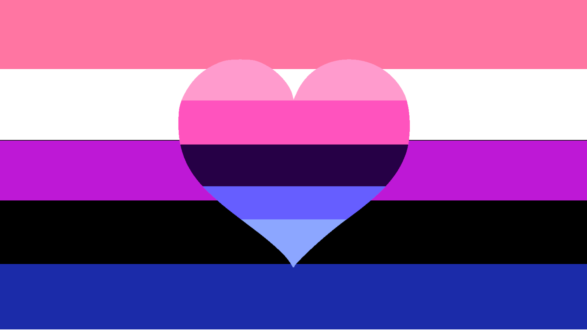 Genderfluid LGBTi Prideflag Flag Heart Design Lines Colorful Digital Art 1920x1080
