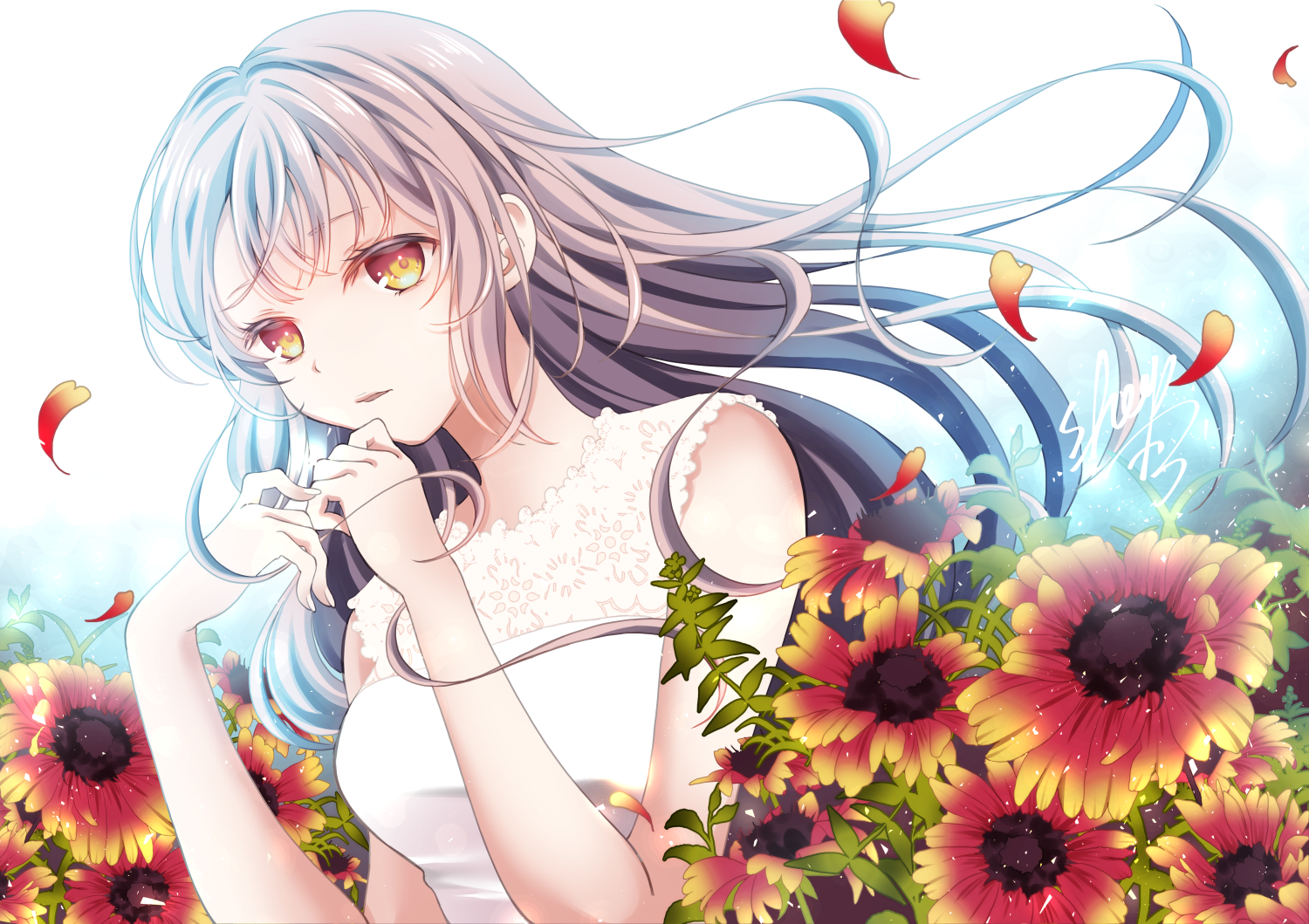 Anime Anime Girls Digital Art Artwork 2D Portrait Sheepd Dress Flowers 1500x1059
