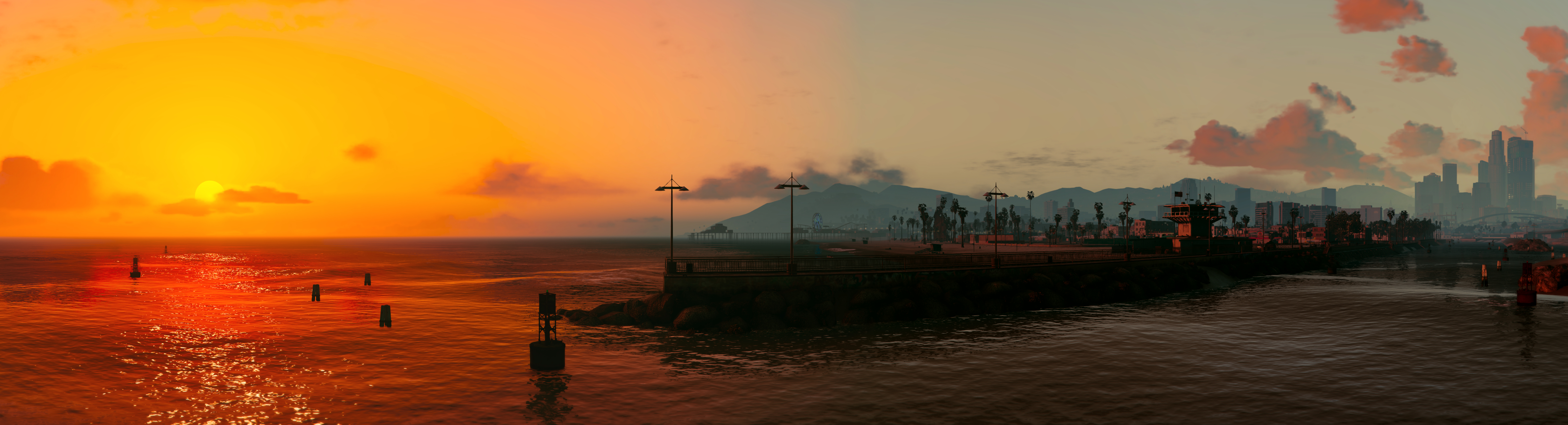 Grand Theft Auto V Pier Sun 7300x1980
