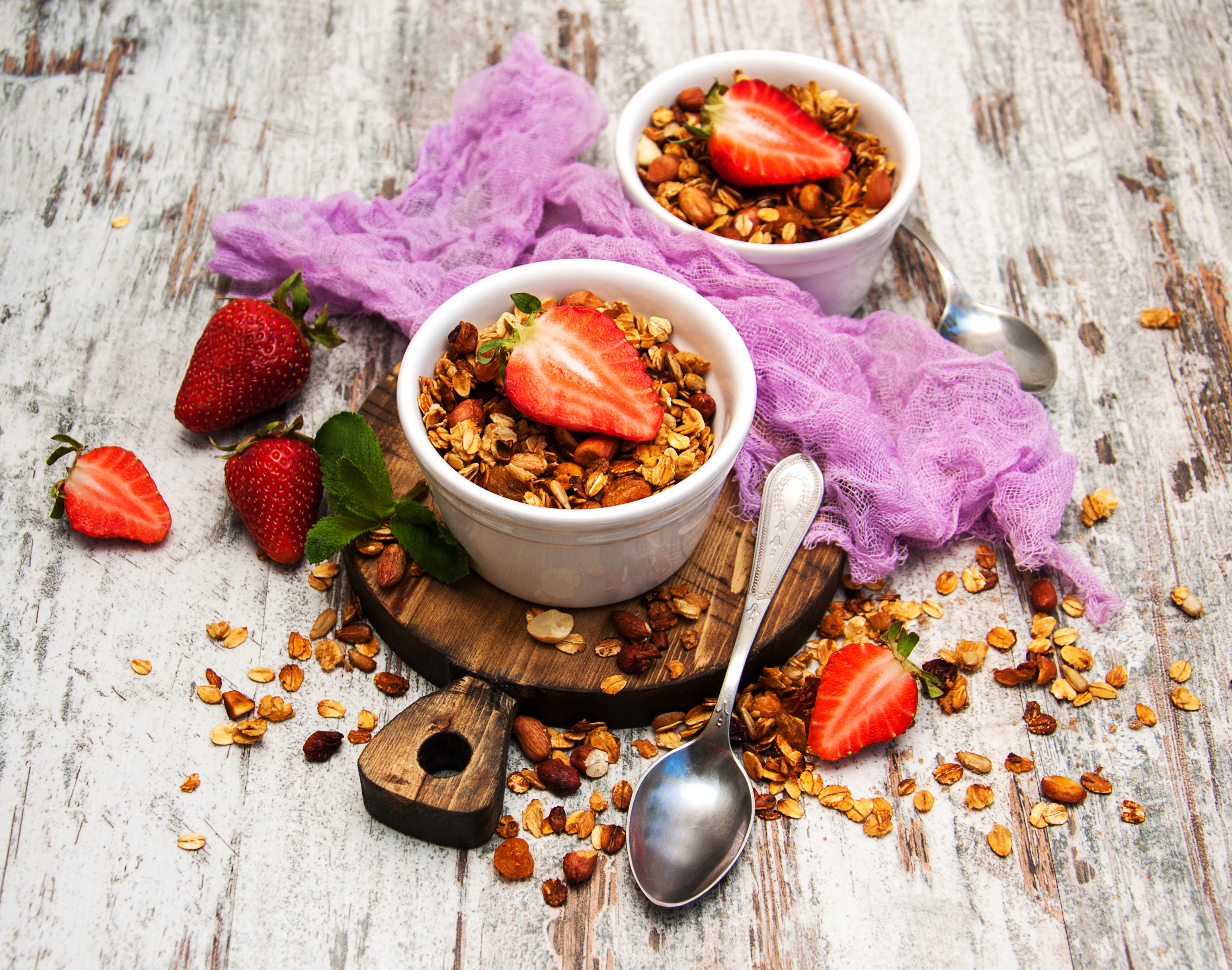 Berry Breakfast Fruit Granola Still Life Strawberry 3095x2436