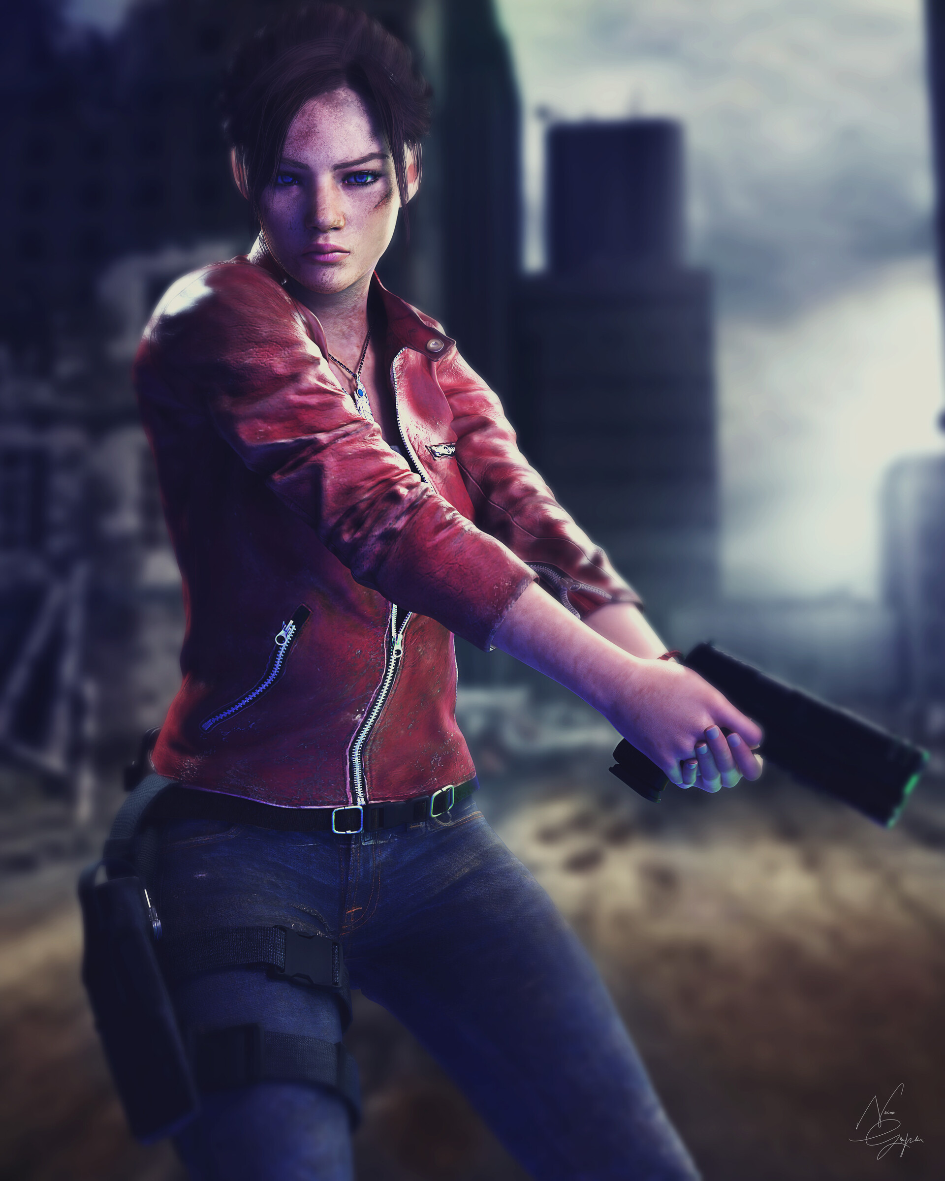 Video Games Resident Evil Claire Redfield Video Game Horror Women Video Game Girls Girls With Guns A 1920x2400