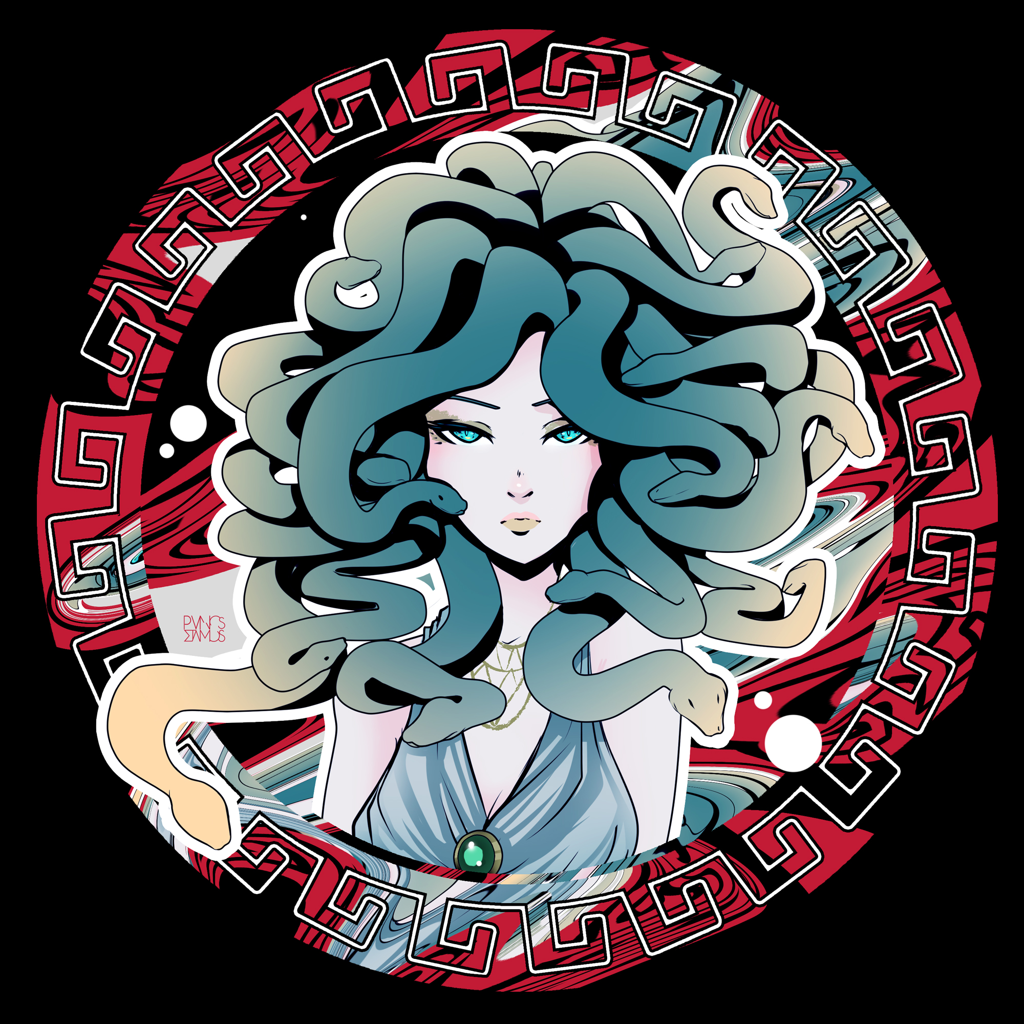 Anime Girls Snake PanosStamo Green Hair Greek Medusa Medusa Lancer Medusa Fate Artwork Mythology 2000x2000
