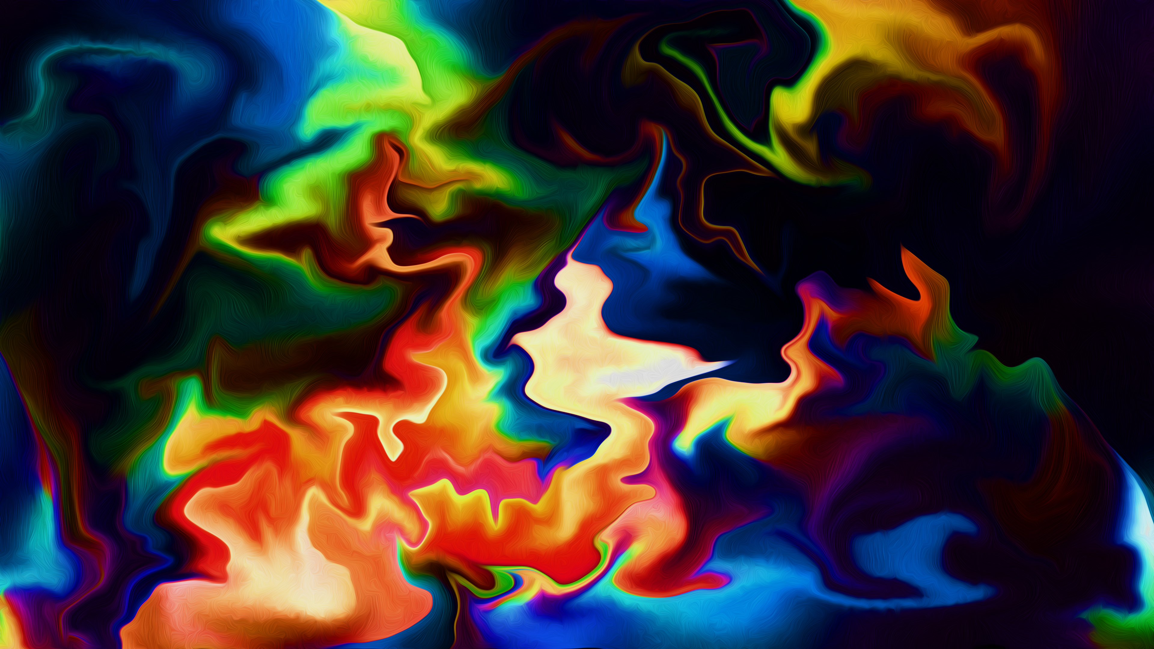Abstract Fluid Liquid Colorful Interference 3840x2160