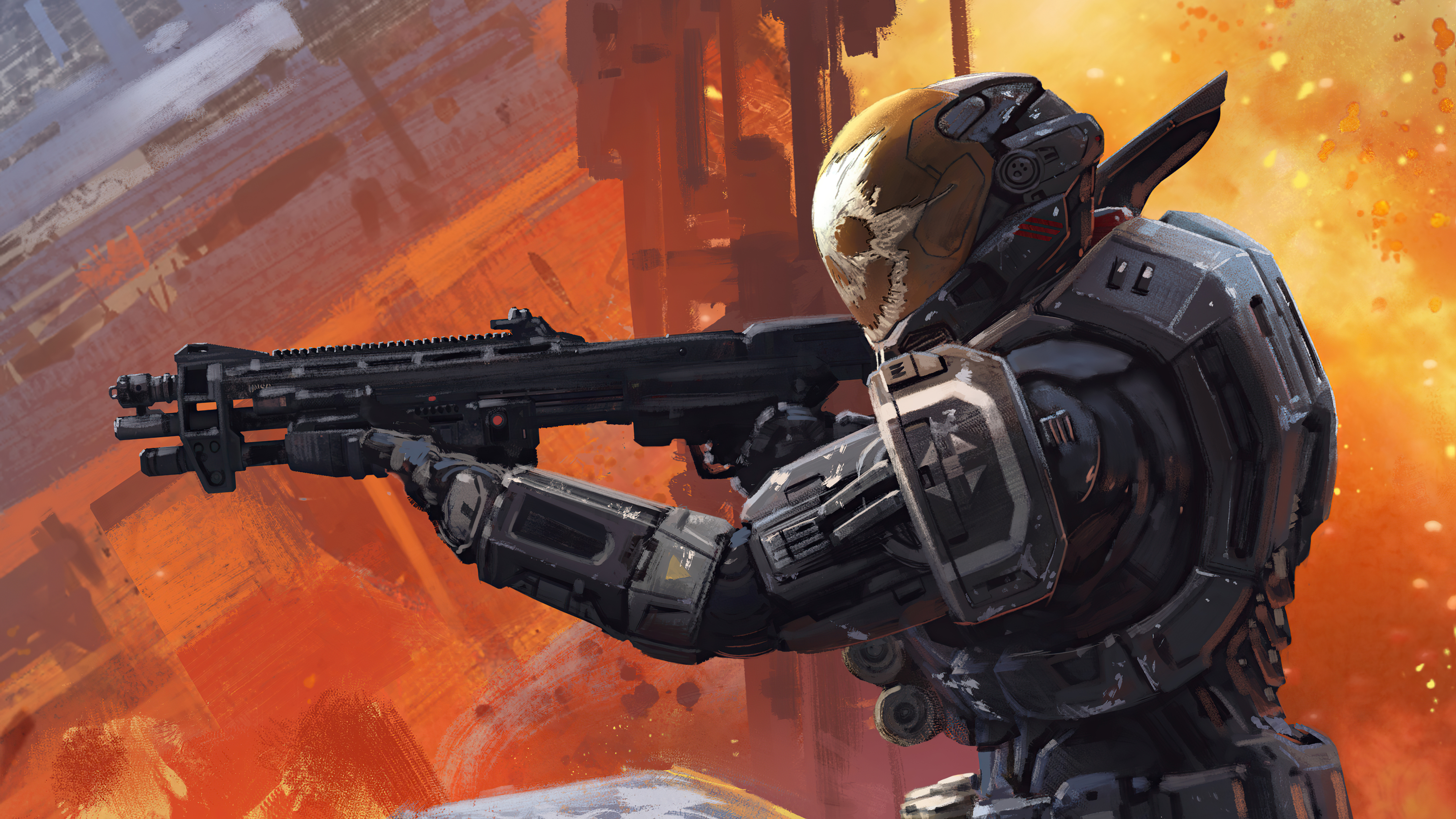 Video Game Art Halo Reach Warrior Weapon Science Fiction 5120x2880