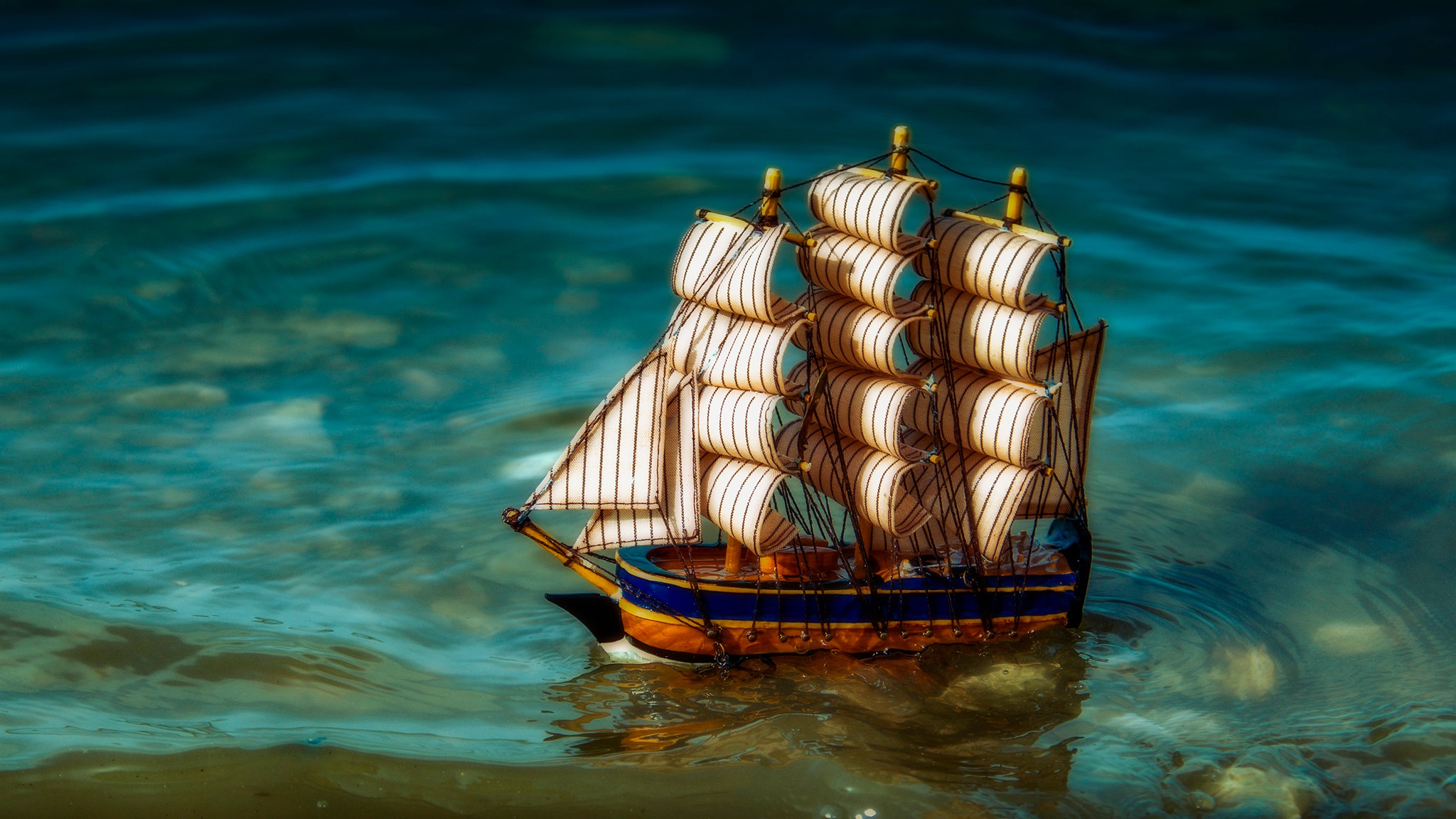Water Ship Rigging Ship Toys Sailing Ship Miniatures 2048x1152