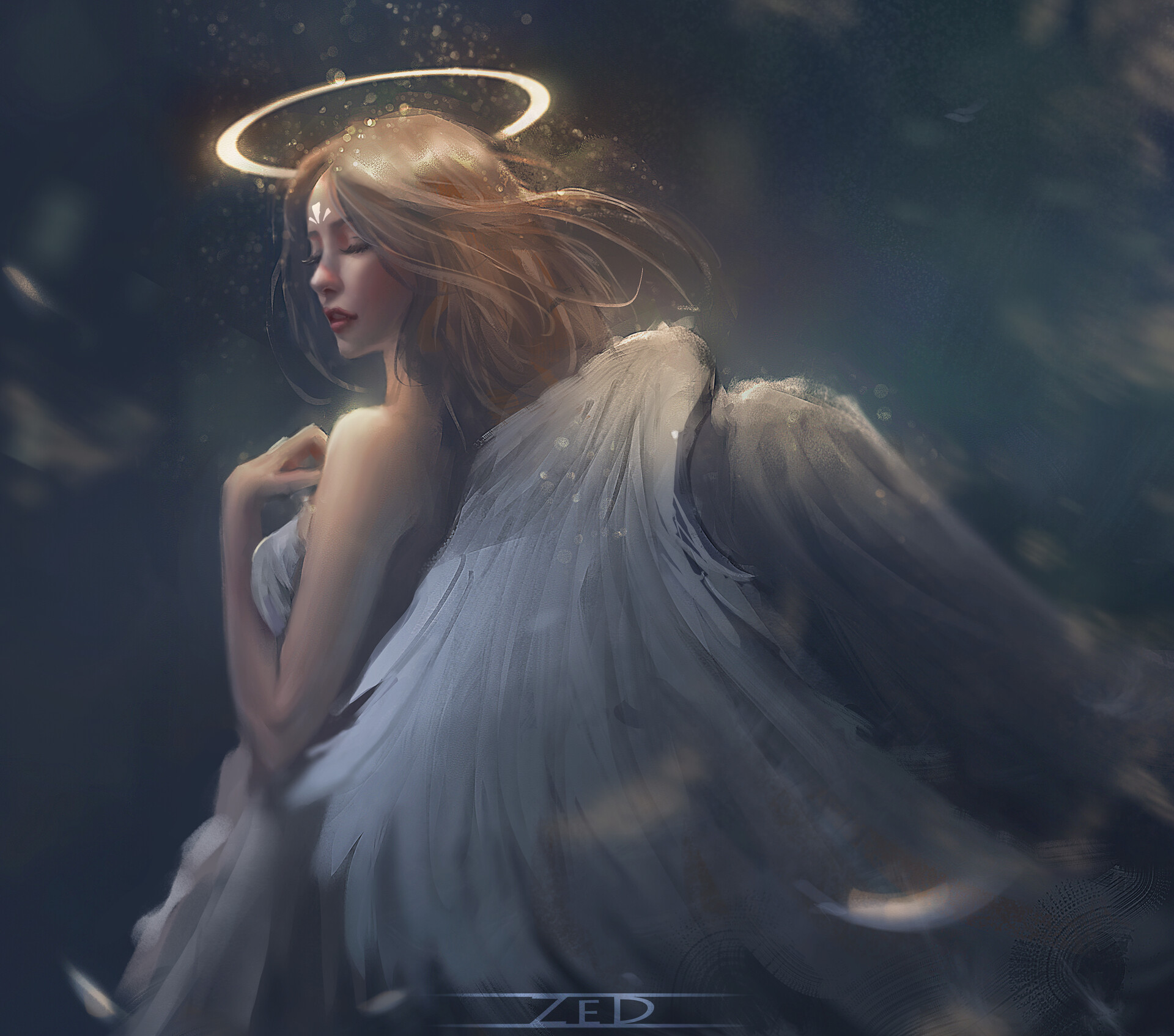 Artwork Fantasy Art Angel Wings Women Trungbui 1920x1695
