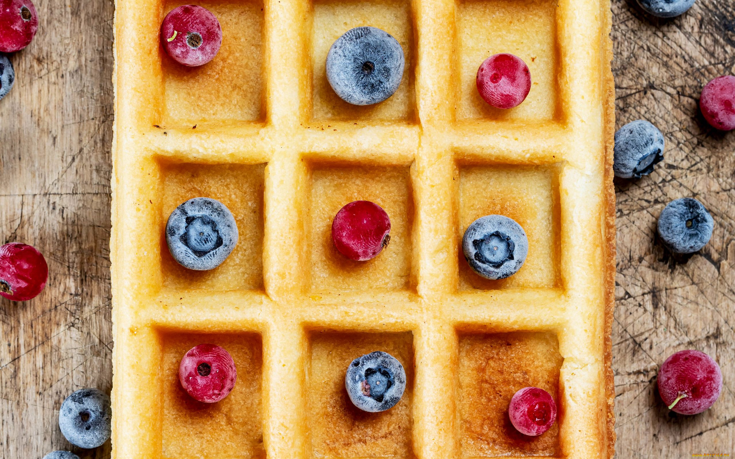 Food Sweets Berries Fruit Waffles 2560x1600