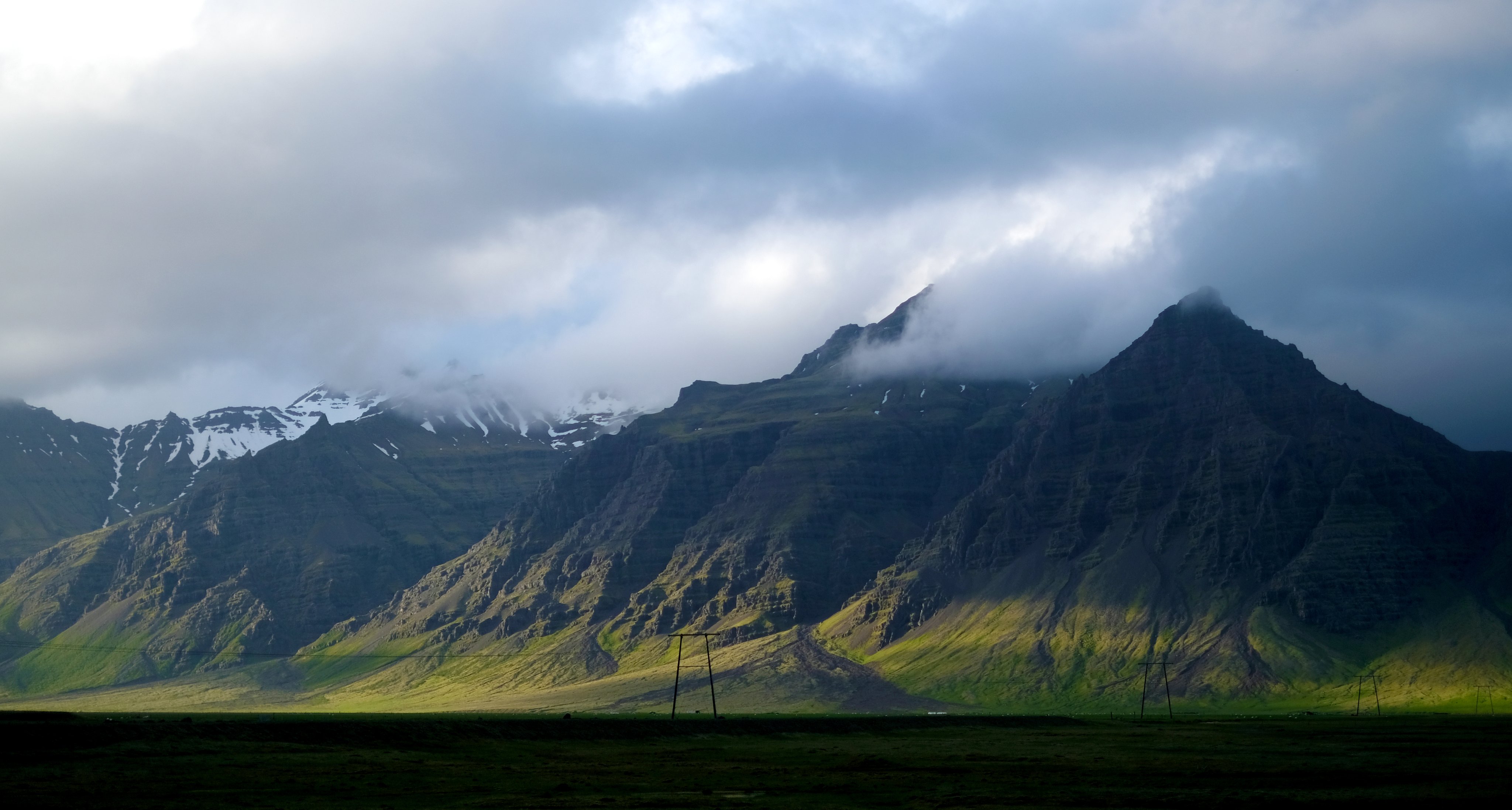Iceland Mountains Clouds Landscape 4096x2193