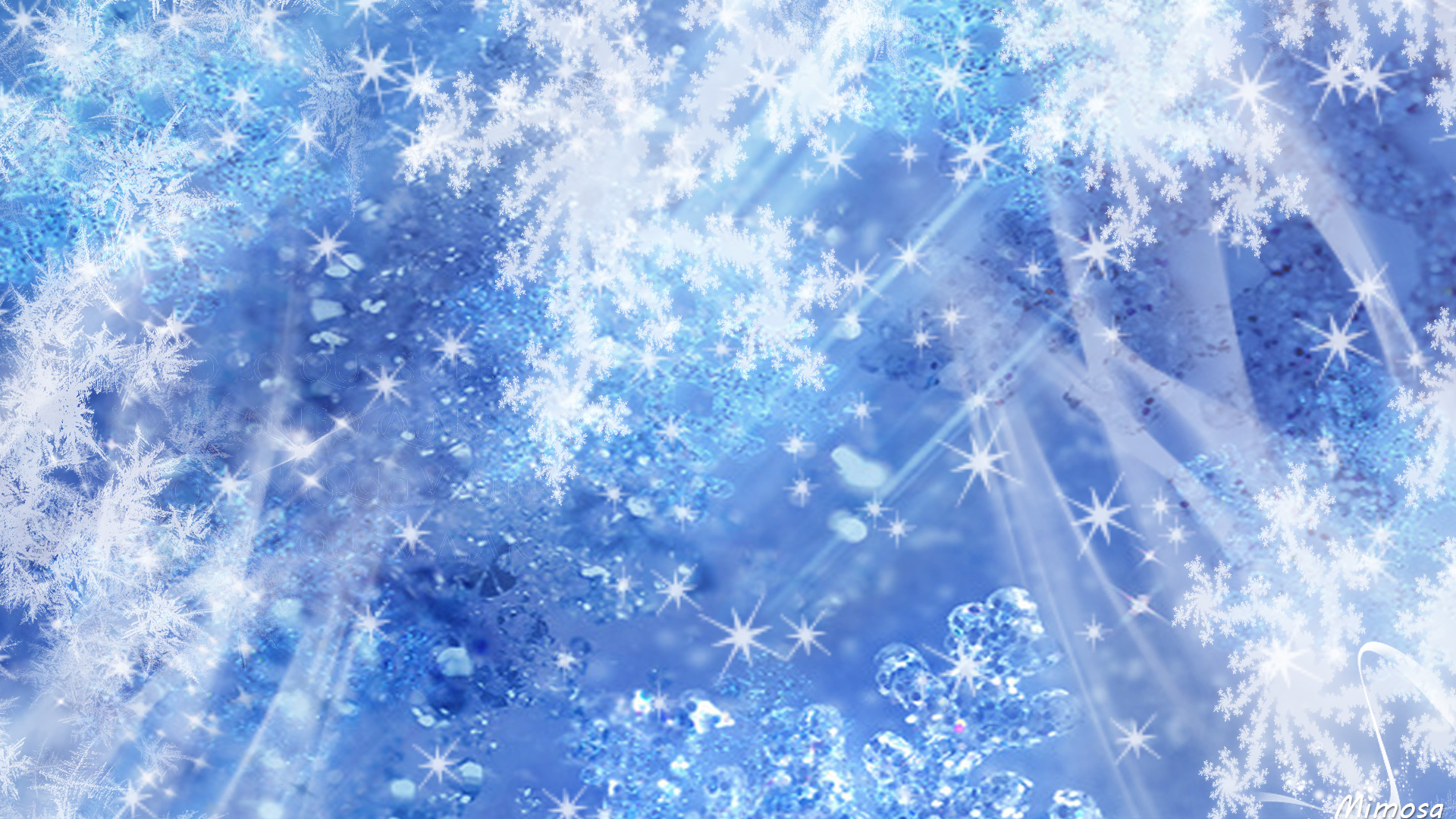 Artistic Blue Christmas Frost Gradient Star 1920x1080