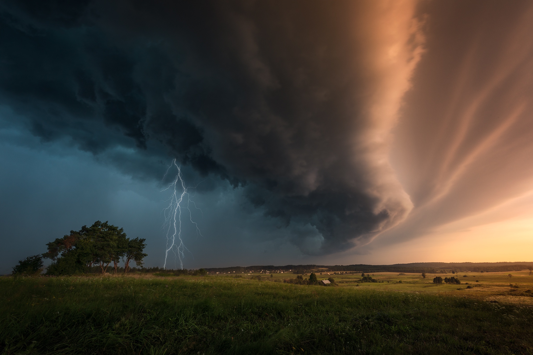 Cloud Landscape Lightning Storm 2048x1365