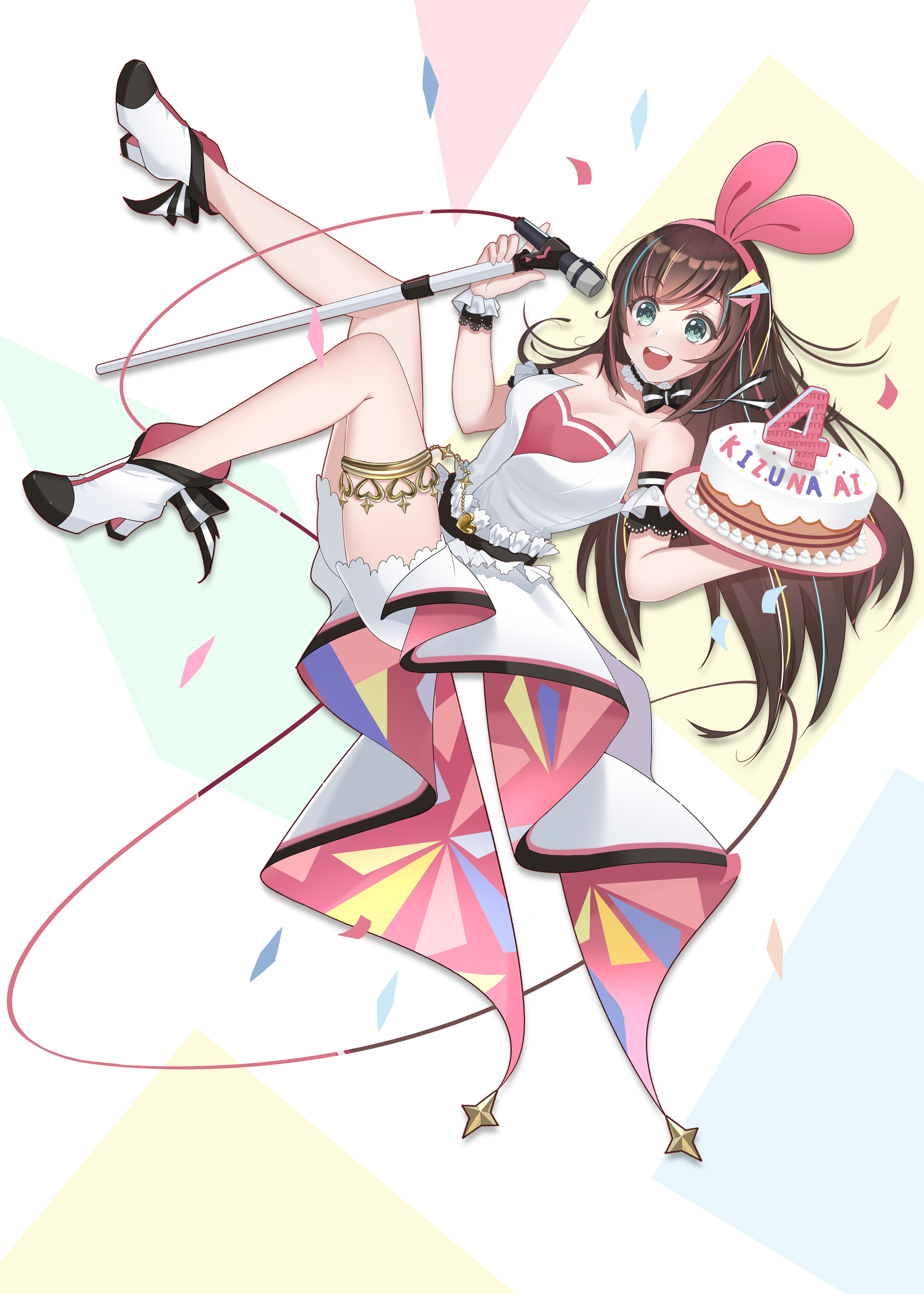 Artwork Anime Girls Nijisanji Kizuna Ai Virtual Youtuber Cake 5000x7000