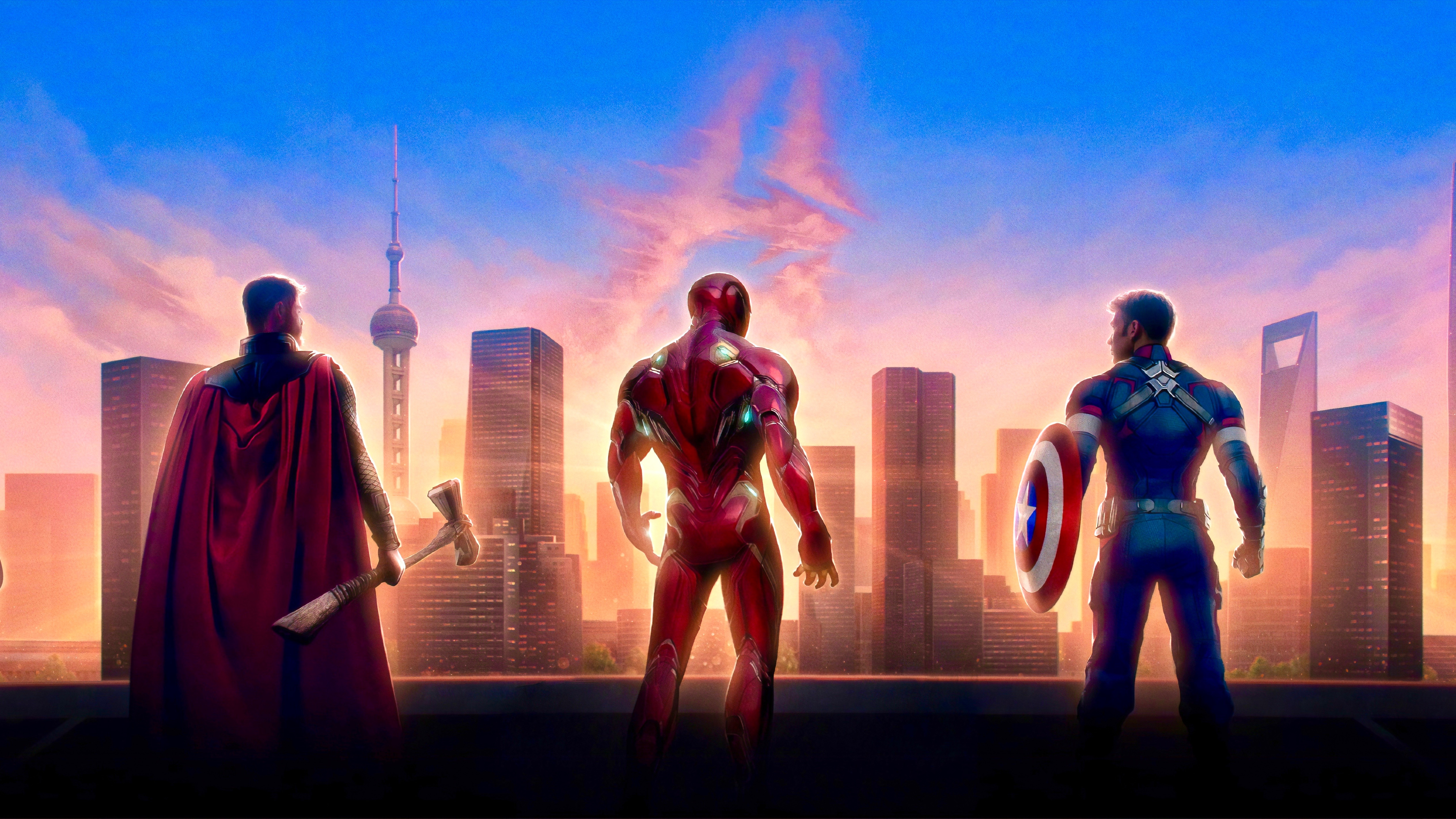 Avengers Avengers Endgame Captain America Iron Man Thor 5056x2844