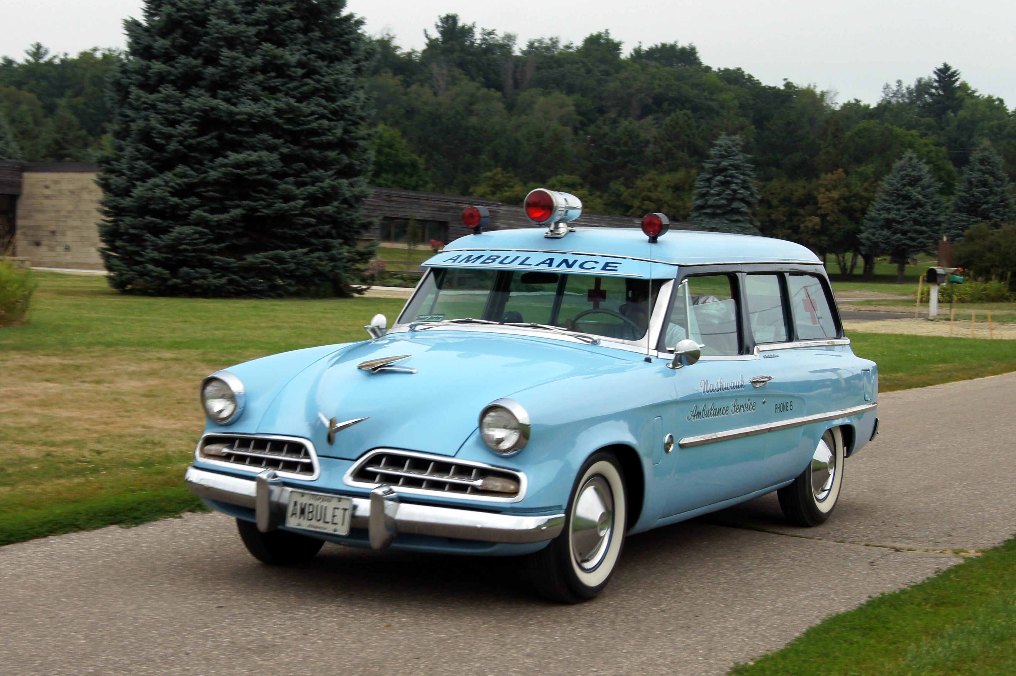 Ambulance Blue Car Car Old Car Studebaker Conestoga Vintage Car 3464x2304